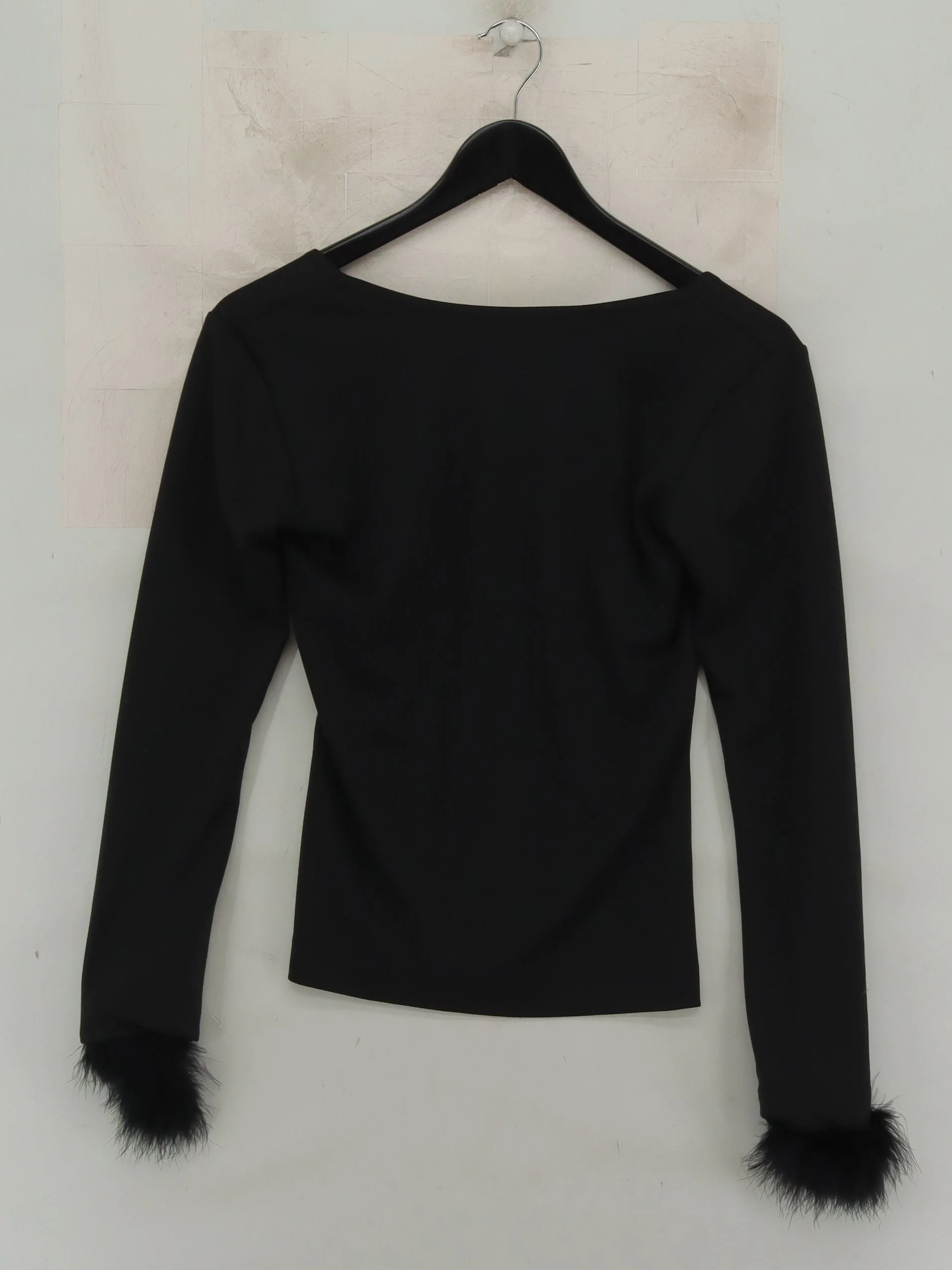 Sleeper Women's Top S Black 100% Other Long Sleeve Square Neck Basic - Image 2