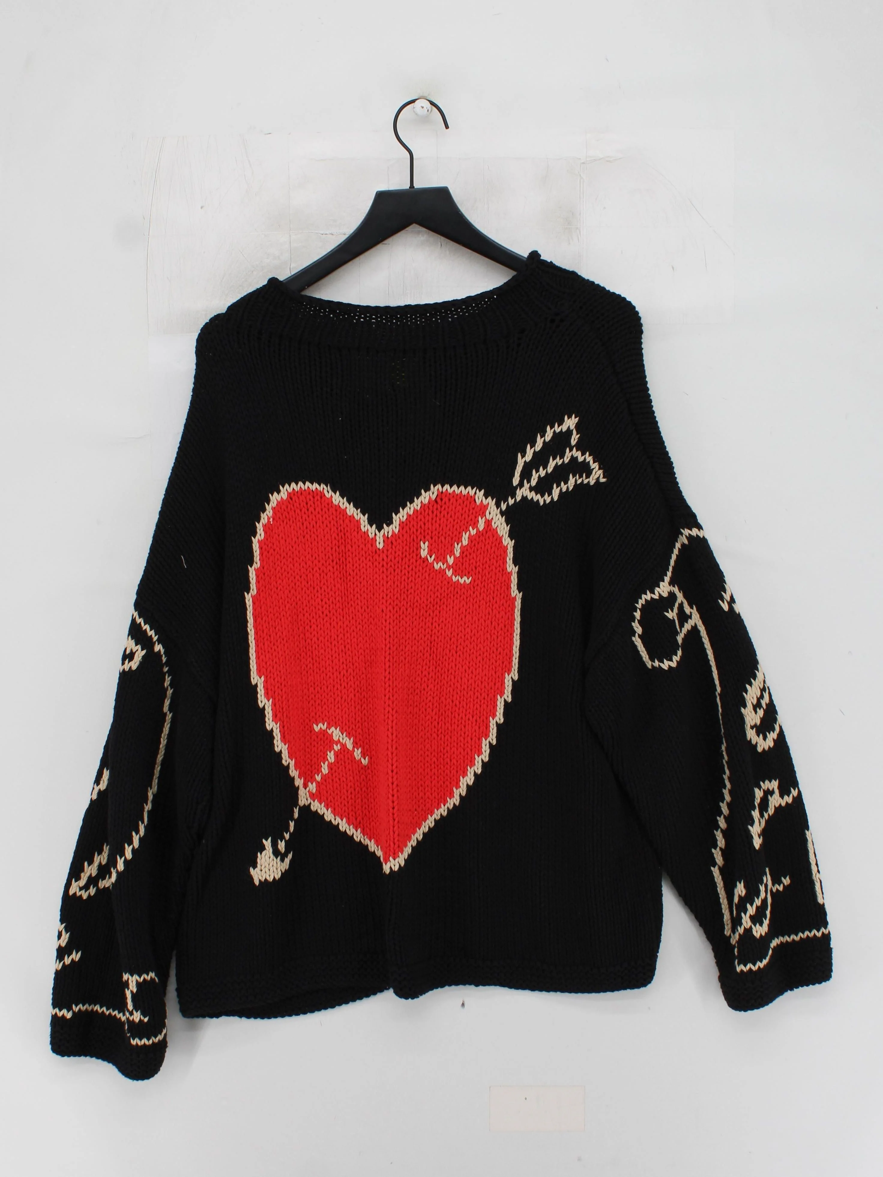 SLOW LOVE Women's Jumper XL Black Graphic 100% Cotton Round Neck Pullover - Image 2