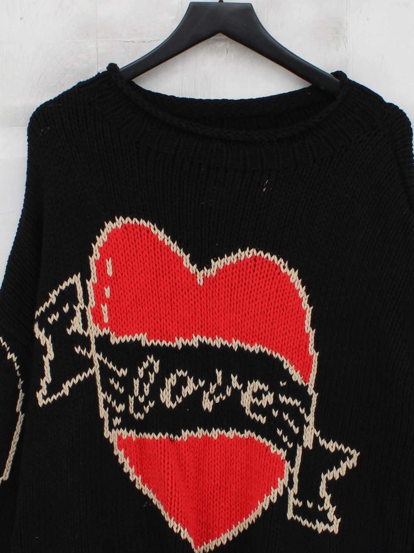 SLOW LOVE Women's Jumper XL Black Graphic 100% Cotton Round Neck Pullover - Image 3