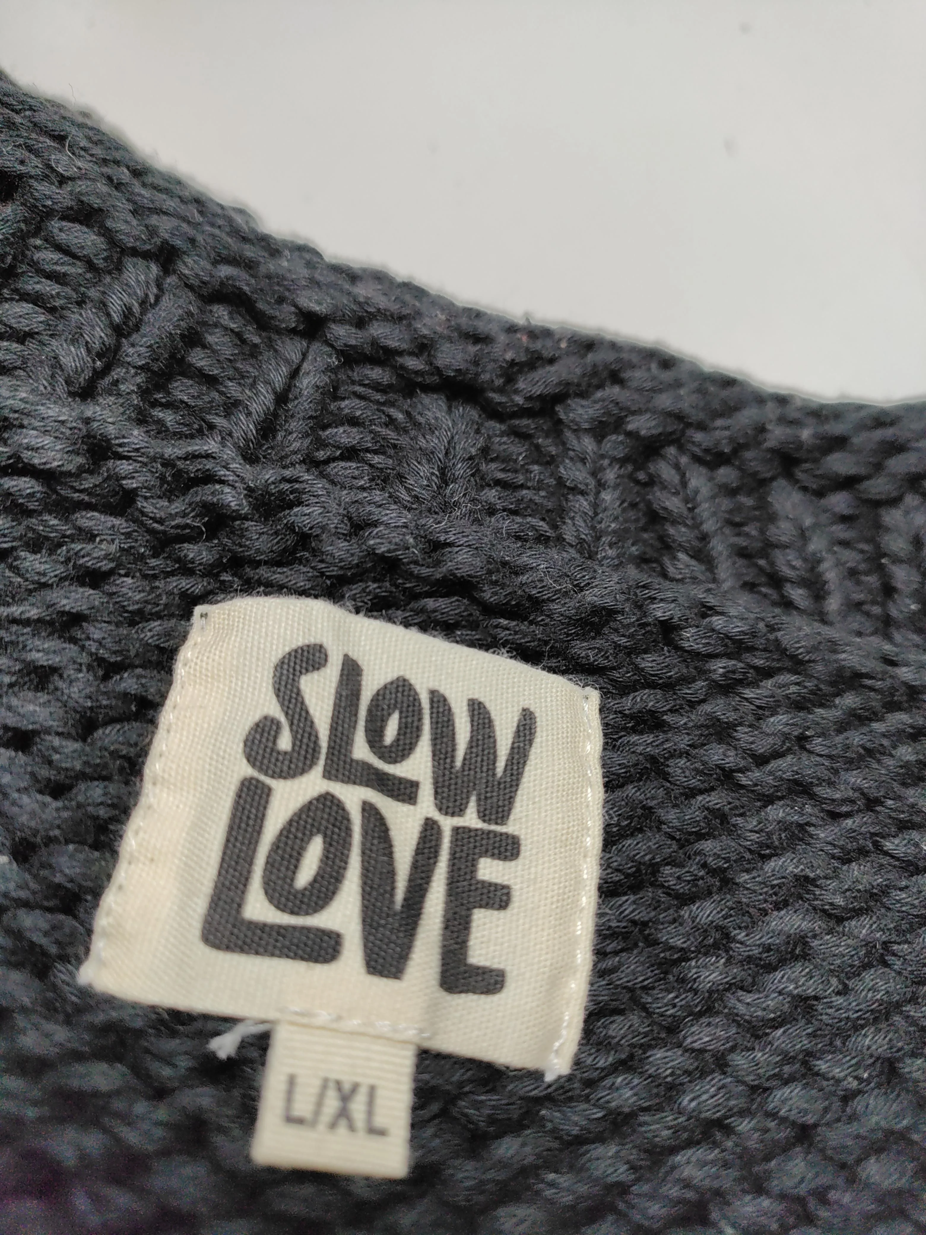 SLOW LOVE Women's Jumper XL Black Graphic 100% Cotton Round Neck Pullover - Image 6
