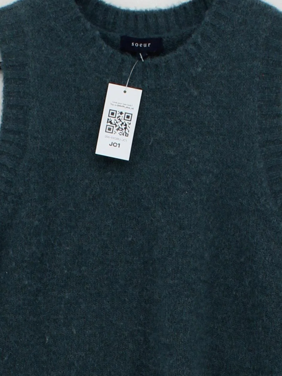 Soeur Women's Jumper S Green Polyamide with Acrylic, Other, Wool, Elastane Vest - Image 3