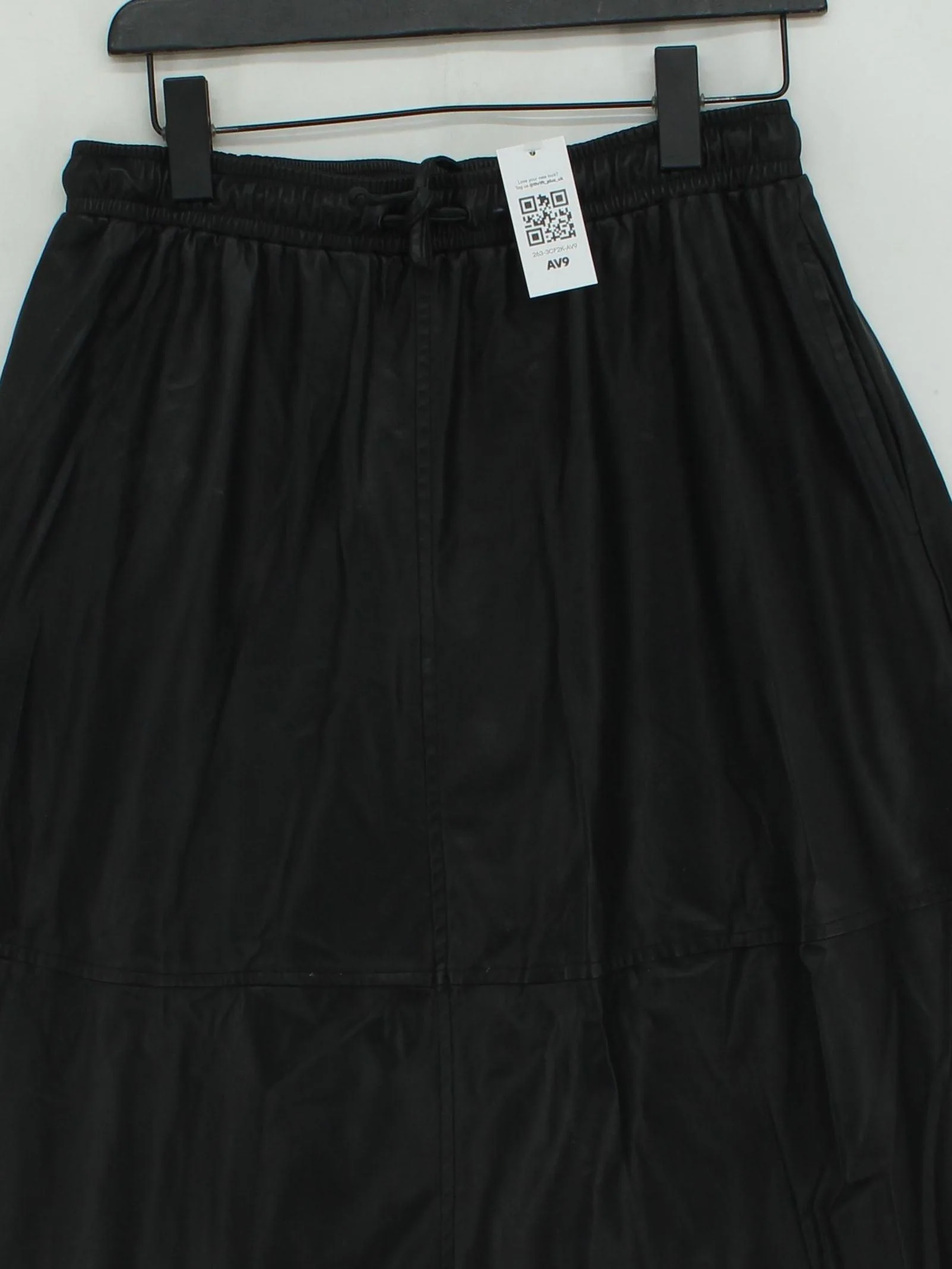 Sofie Schnoor Women's Maxi Skirt M Black Polyester with Faux Leather Long Maxi - Image 3