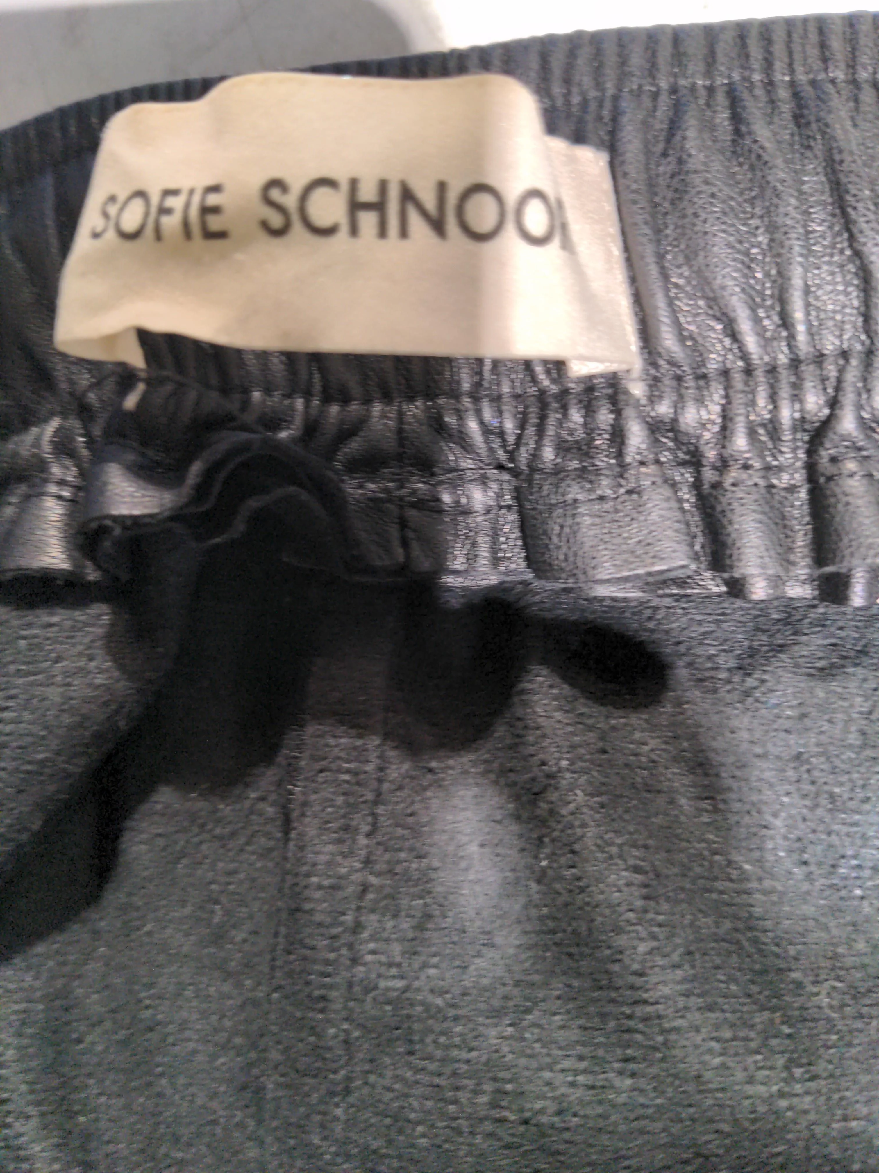 Sofie Schnoor Women's Maxi Skirt M Black Polyester with Faux Leather Long Maxi - Image 6