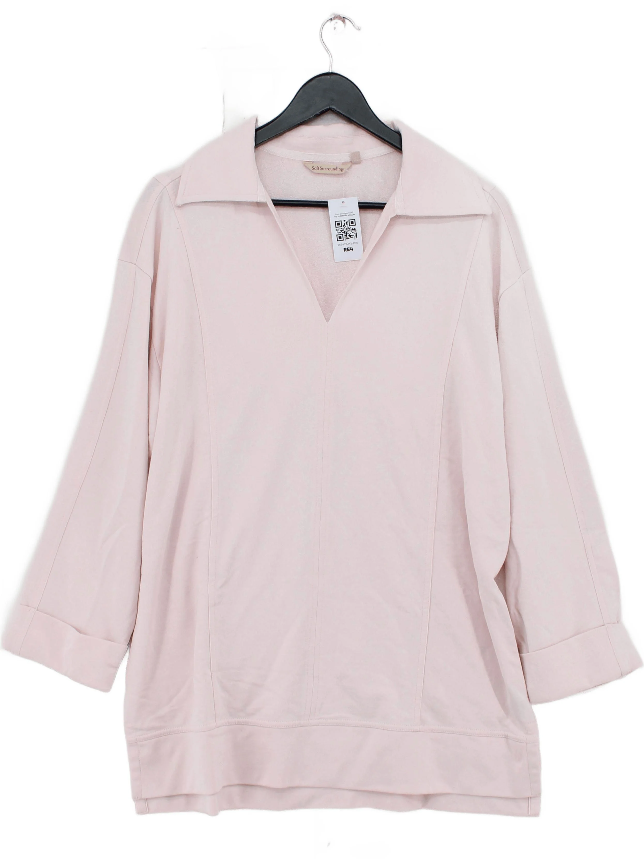 Soft Surroundings Women's Top M Pink Cotton with Polyester Basic