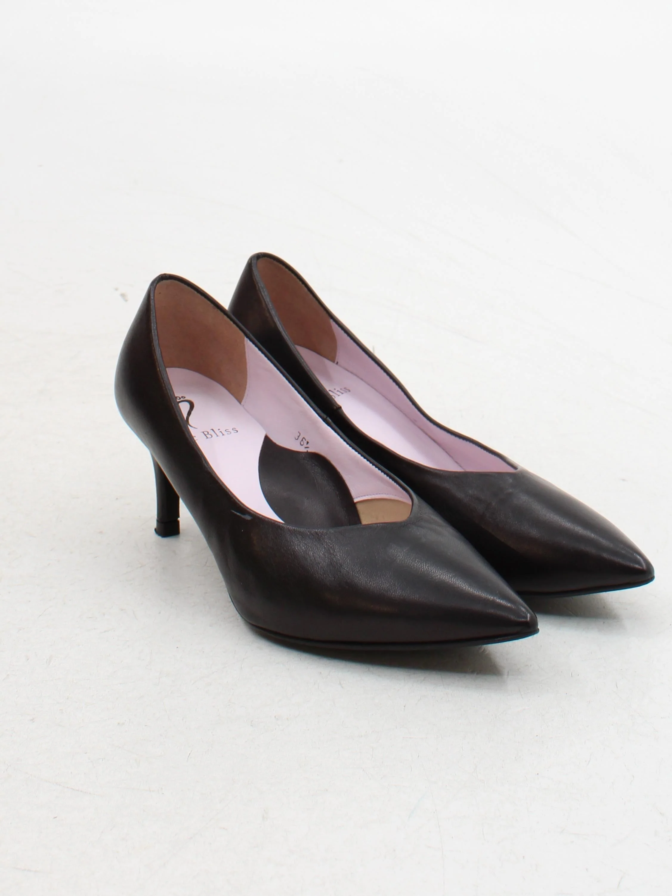 Sole Bliss Women's Heels UK 3.5 Black 100% Leather Court - Image 4