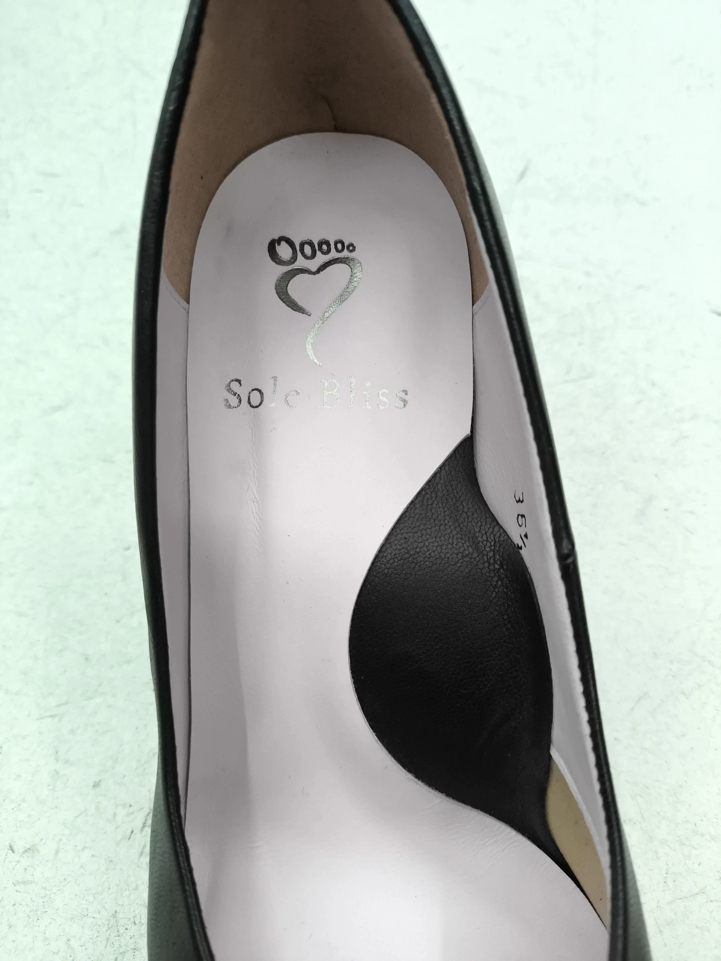 Sole Bliss Women's Heels UK 3.5 Black 100% Leather Court - Image 6