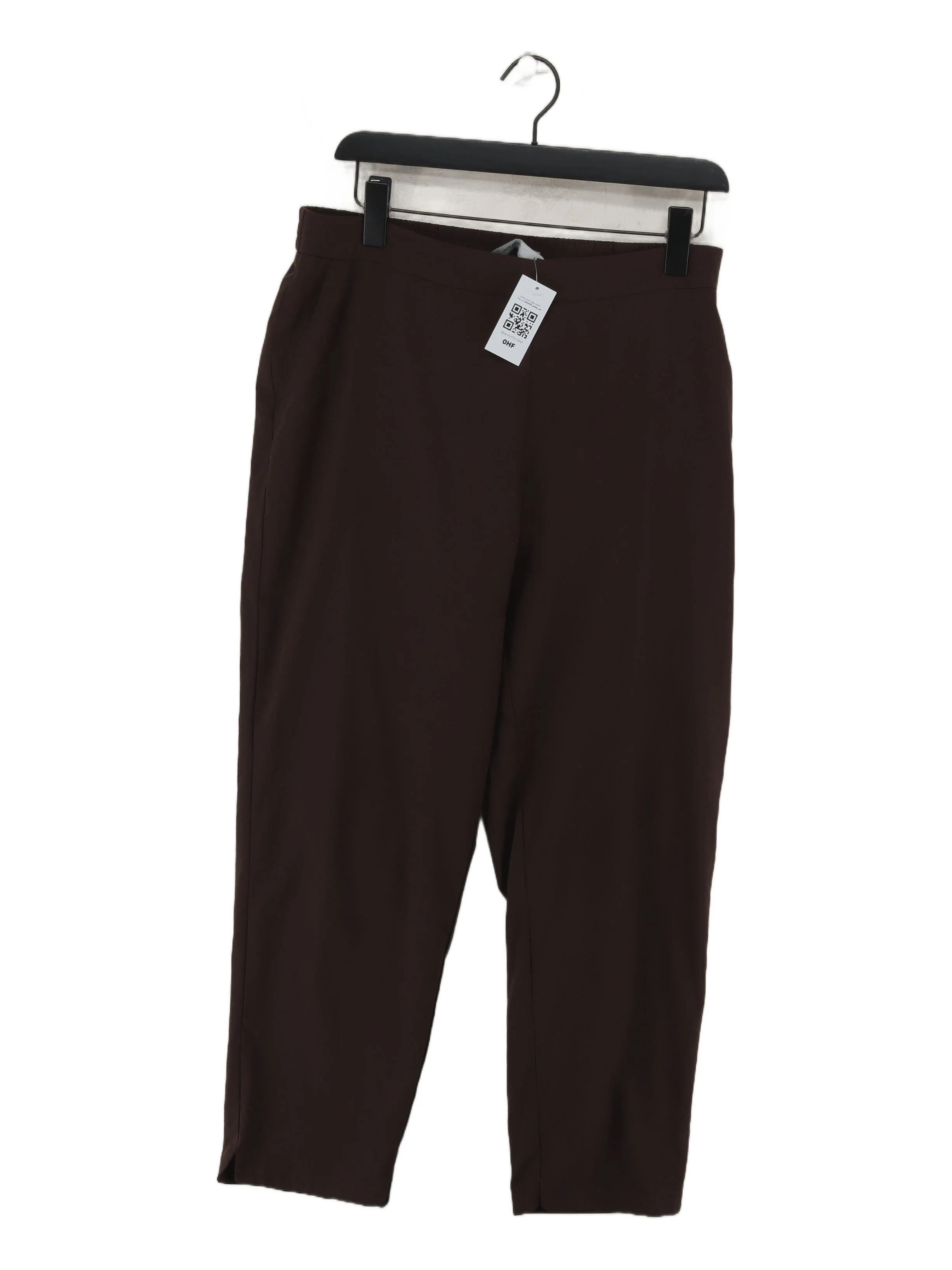Someday. Women's Trousers UK 14 Brown Polyester with Elastane Tapered Cropped
