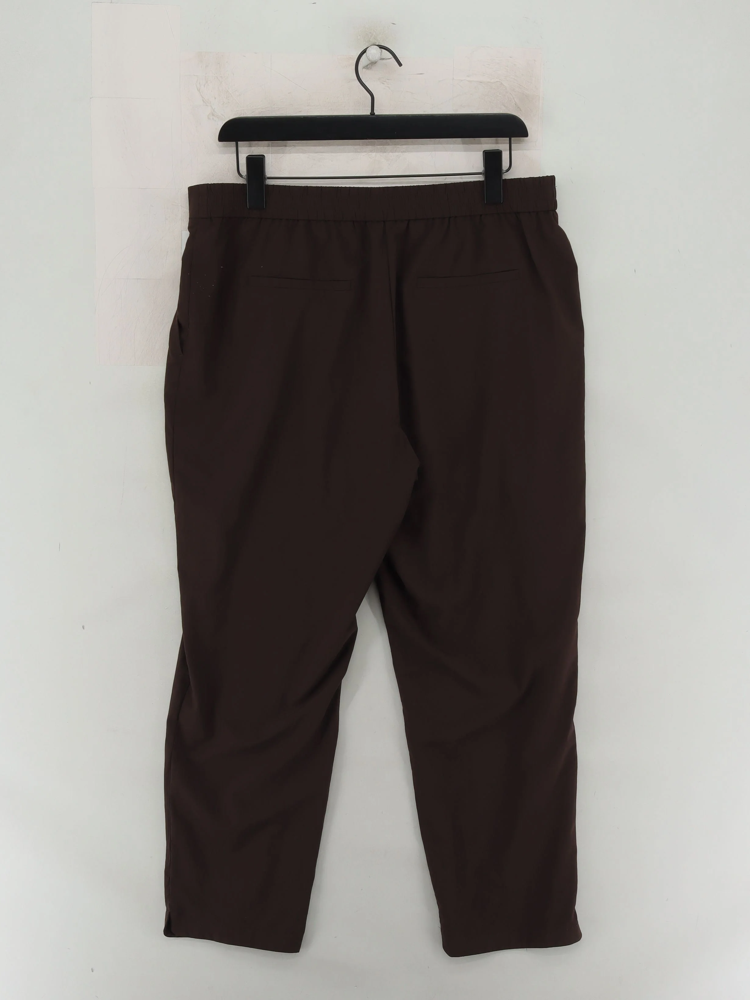 Someday. Women's Trousers UK 14 Brown Polyester with Elastane Tapered Cropped - Image 2