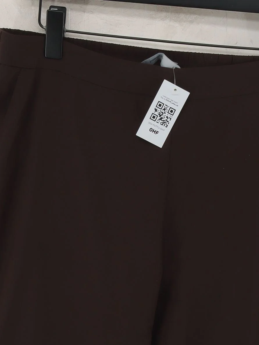 Someday. Women's Trousers UK 14 Brown Polyester with Elastane Tapered Cropped - Image 3