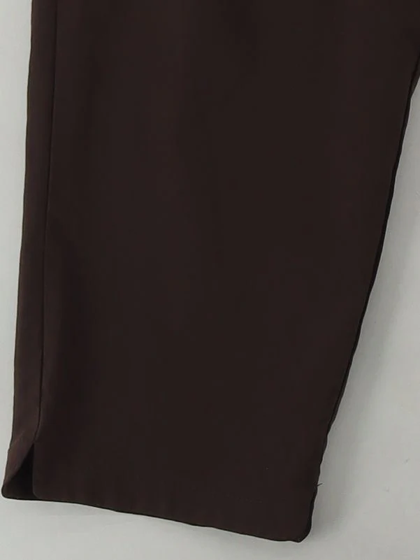 Someday. Women's Trousers UK 14 Brown Polyester with Elastane Tapered Cropped - Image 4