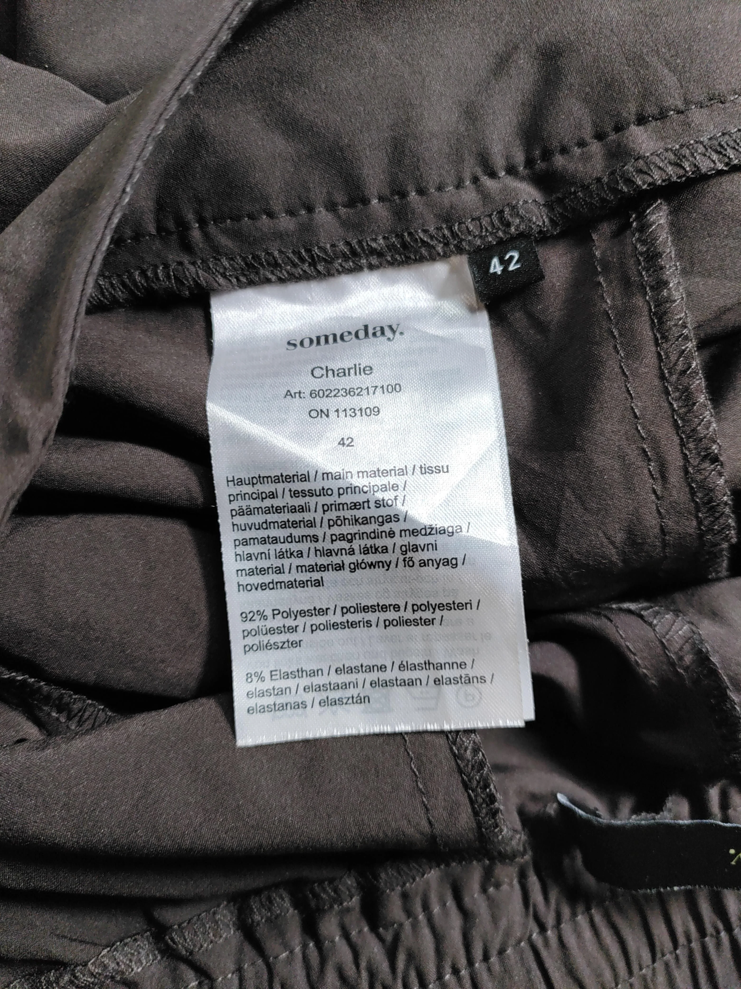 Someday. Women's Trousers UK 14 Brown Polyester with Elastane Tapered Cropped - Image 6