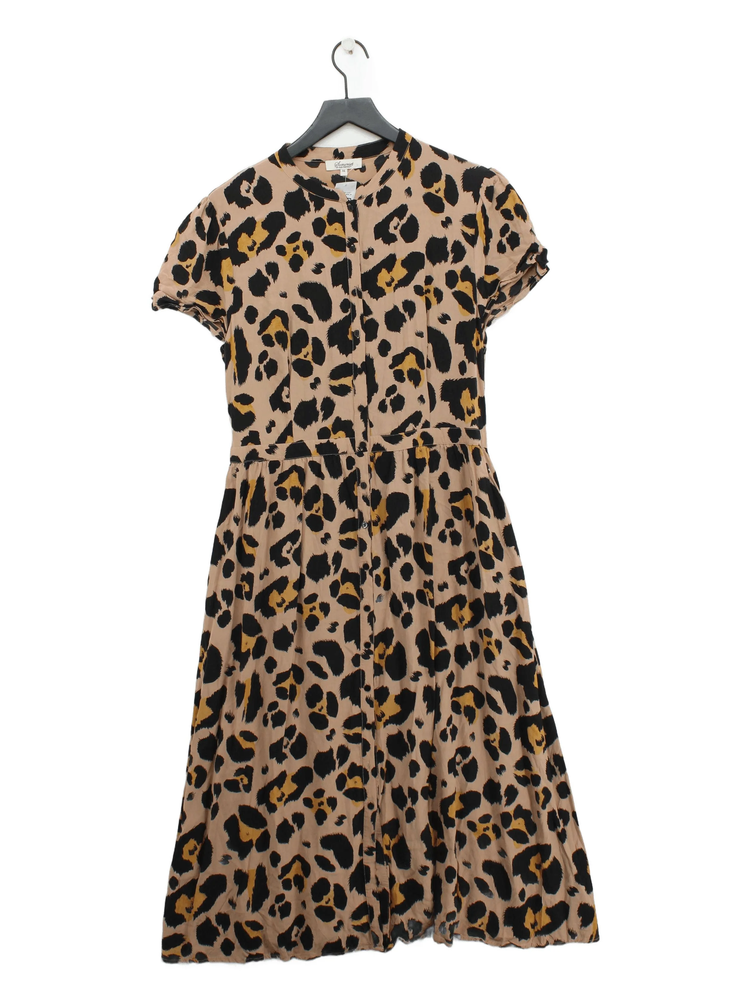 Somerset by Alice Temperley Shirt Midi Dress UK16 in Brown