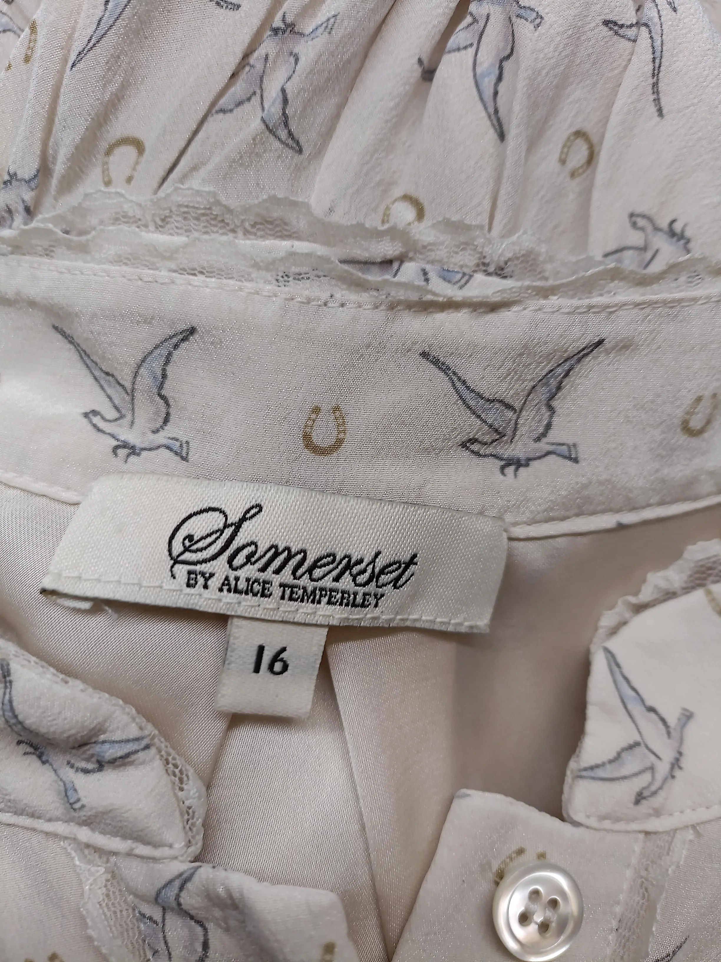 Somerset by Alice Temperley Shirt Mini Dress UK16 in Cream - Image 5