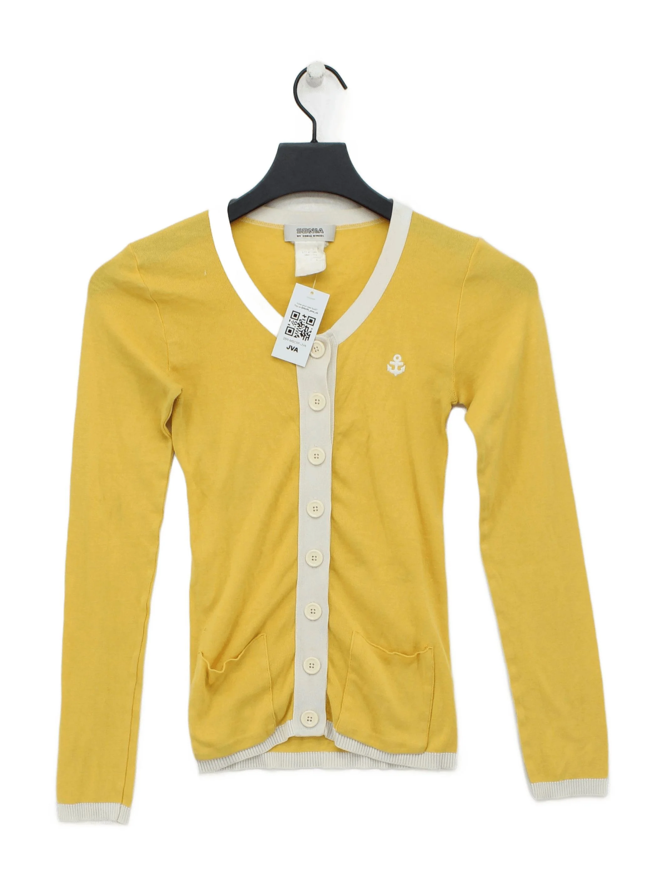 Sonia Rykiel Women's Cardigan XS Yellow 100% Other V-Neck Cardigan