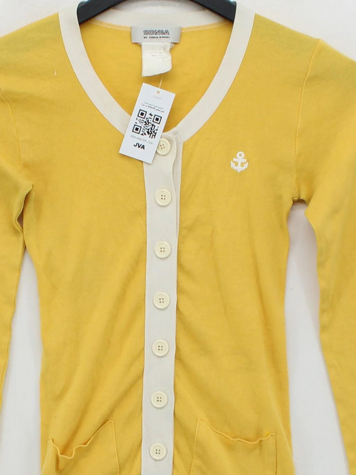 Sonia Rykiel Women's Cardigan XS Yellow 100% Other V-Neck Cardigan - Image 3