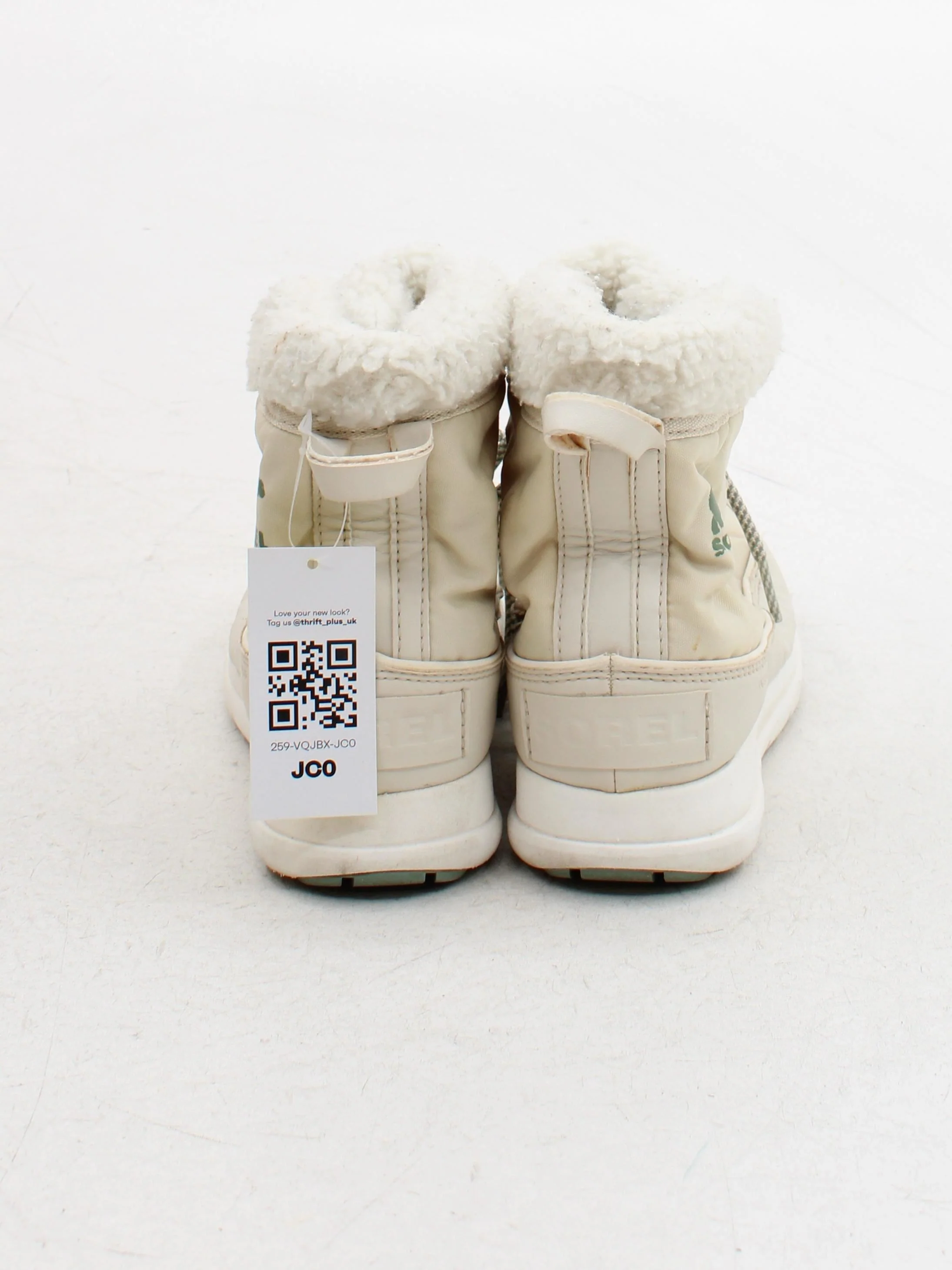 Sorel Women's Boots UK 5.5 Cream Nylon with Faux Leather, Faux Fur Combat - Image 3