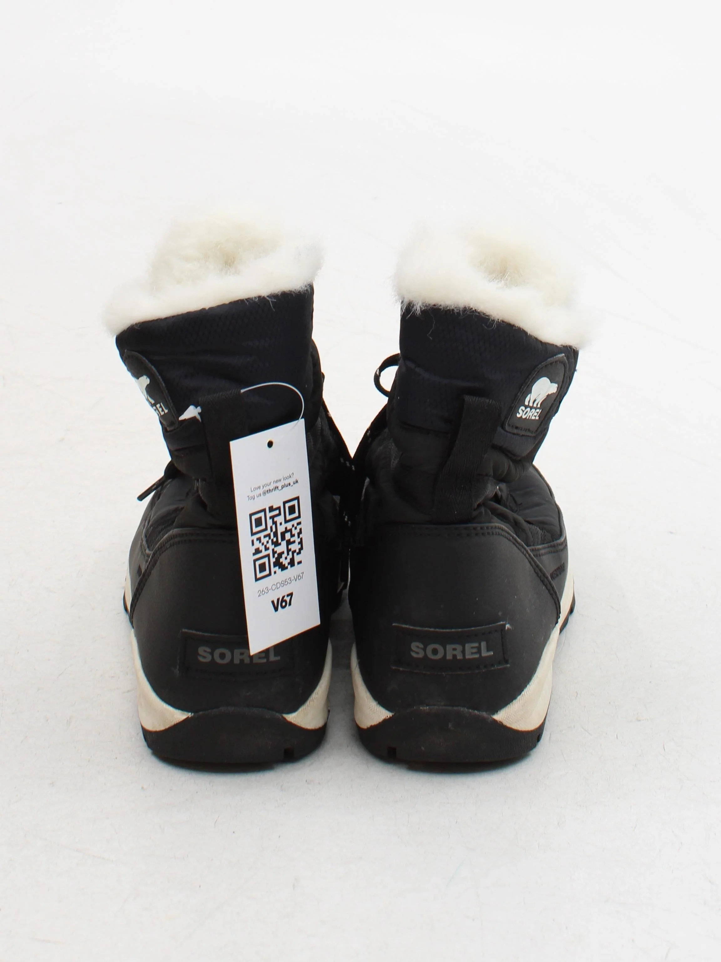 Sorel Women's Boots UK 6 Black Faux Leather with Other, Faux Fur Combat - Image 3