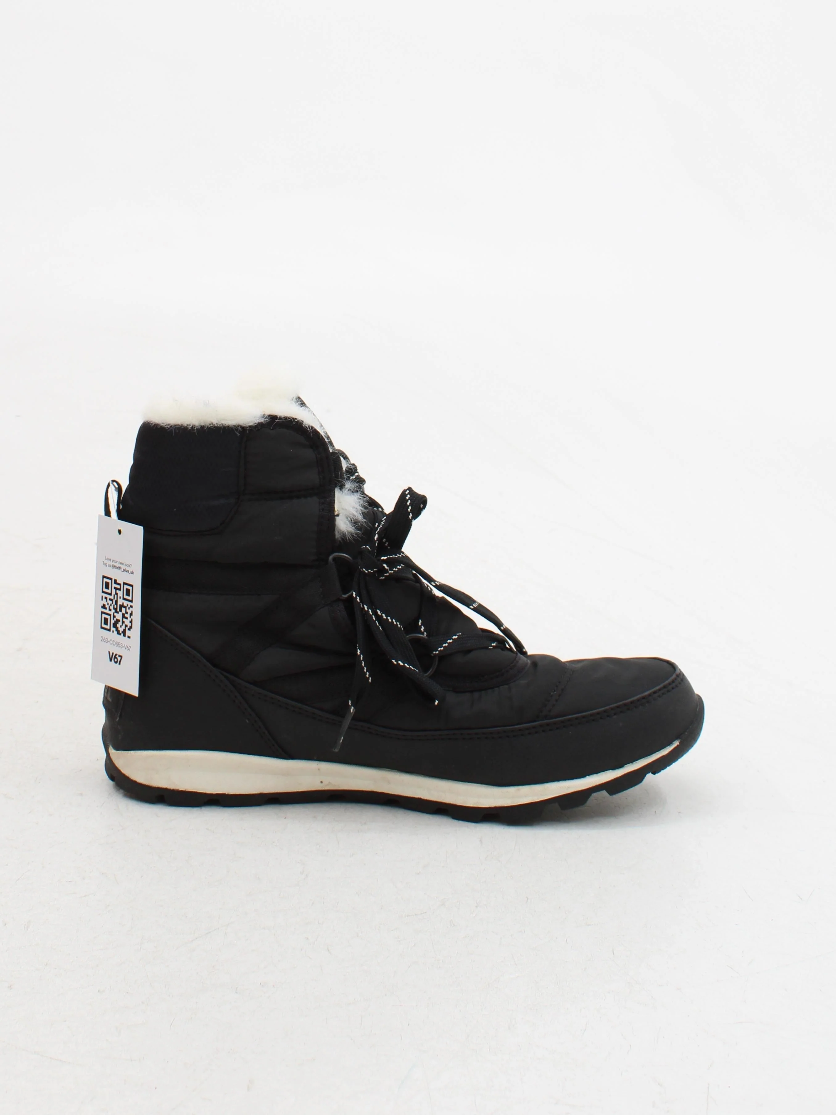 Sorel Women's Boots UK 6 Black Faux Leather with Other, Faux Fur Combat - Image 5