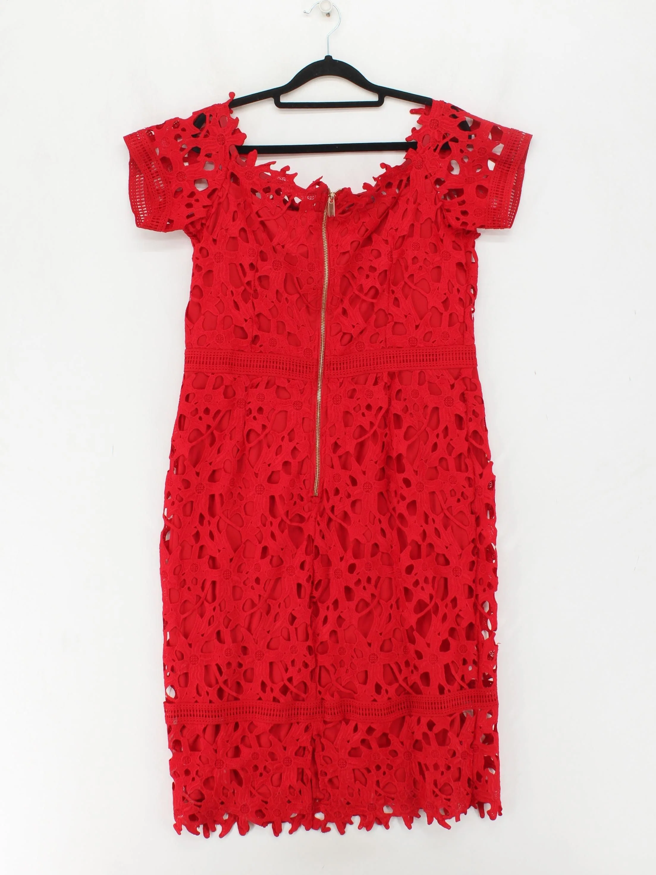 Sosandar Bodycon Midi Dress M in Red - Image 2