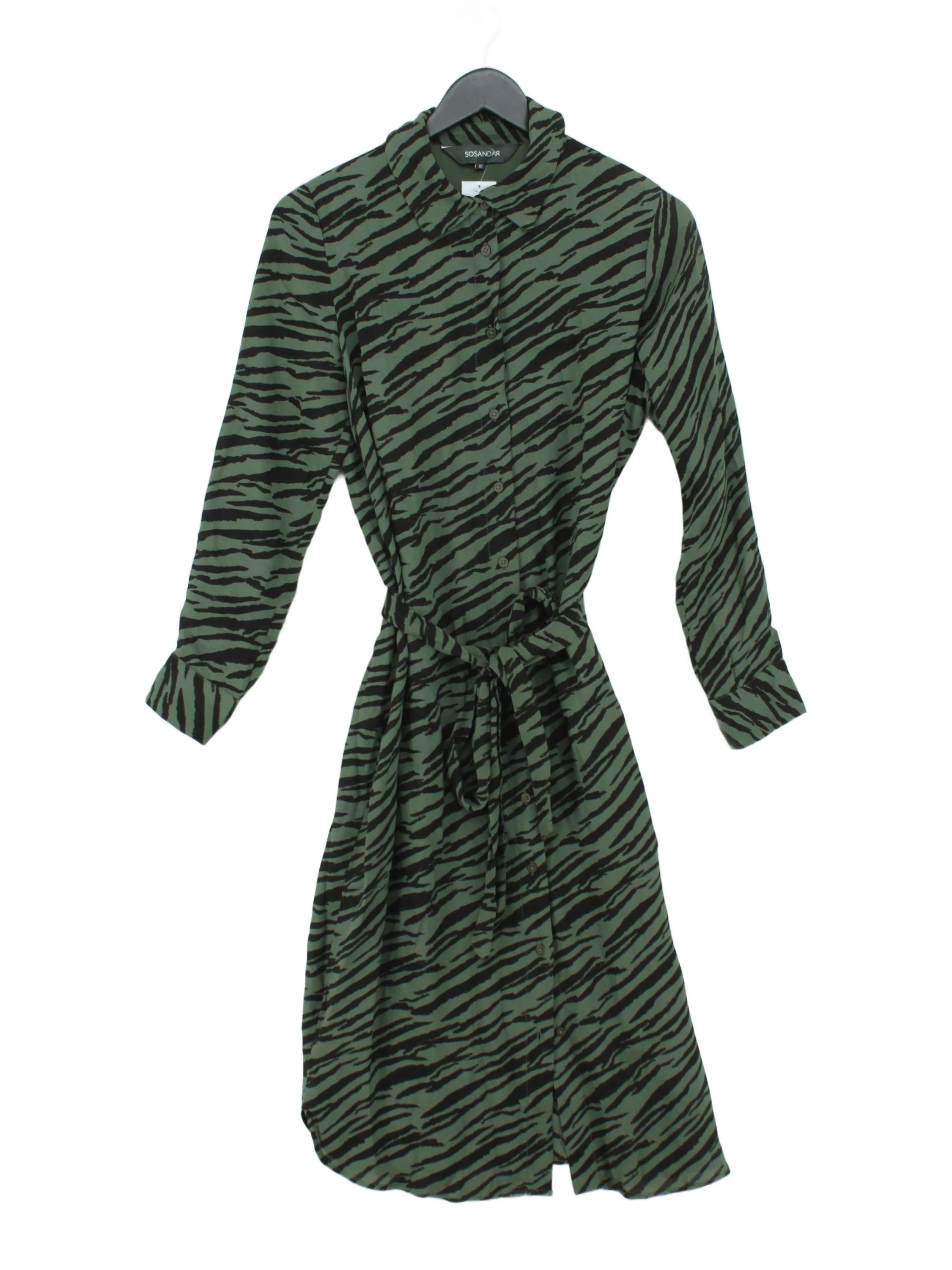 Sosandar Shirt Midi Dress UK10 in Green