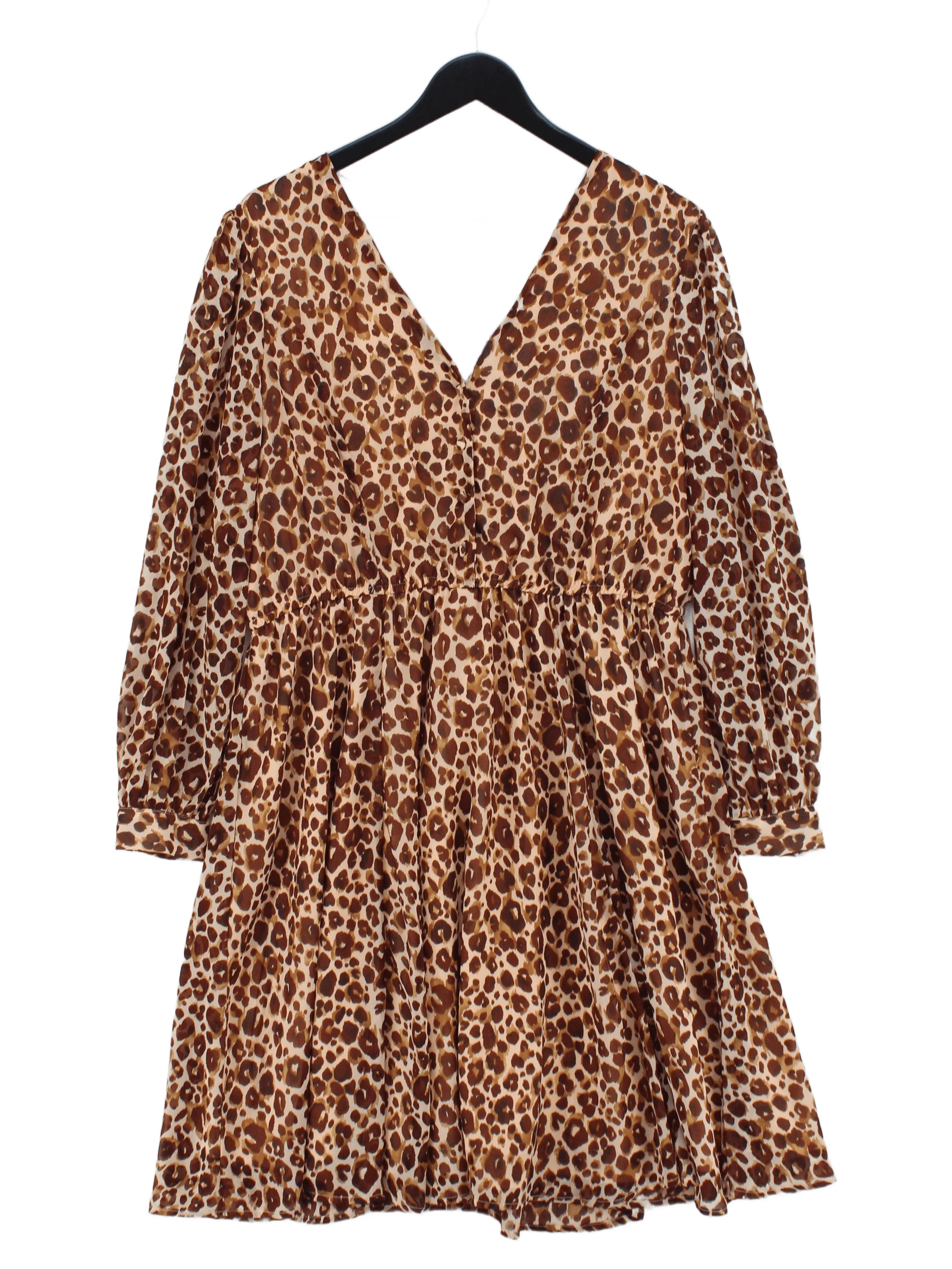 Sosandar Shirt Midi Dress UK16 in Brown