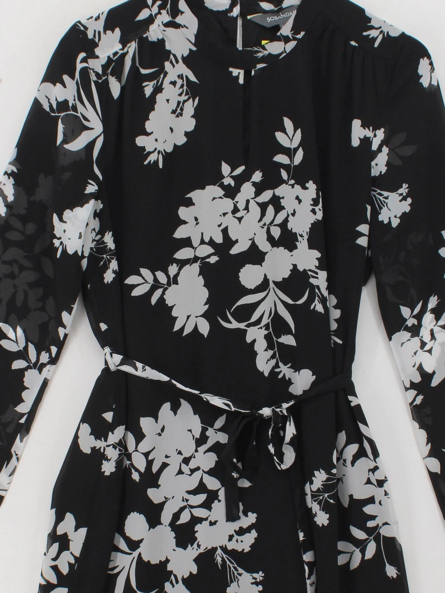 Sosandar Shirt Mini Dress UK14 in Black - Image 3