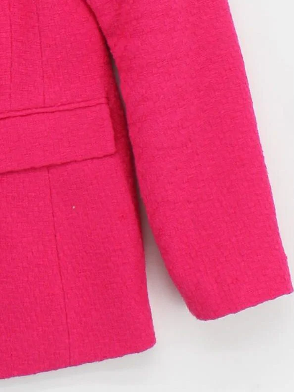 Sosandar Women's Blazer UK 12 Pink Cotton with Polyester Overcoat - Image 4
