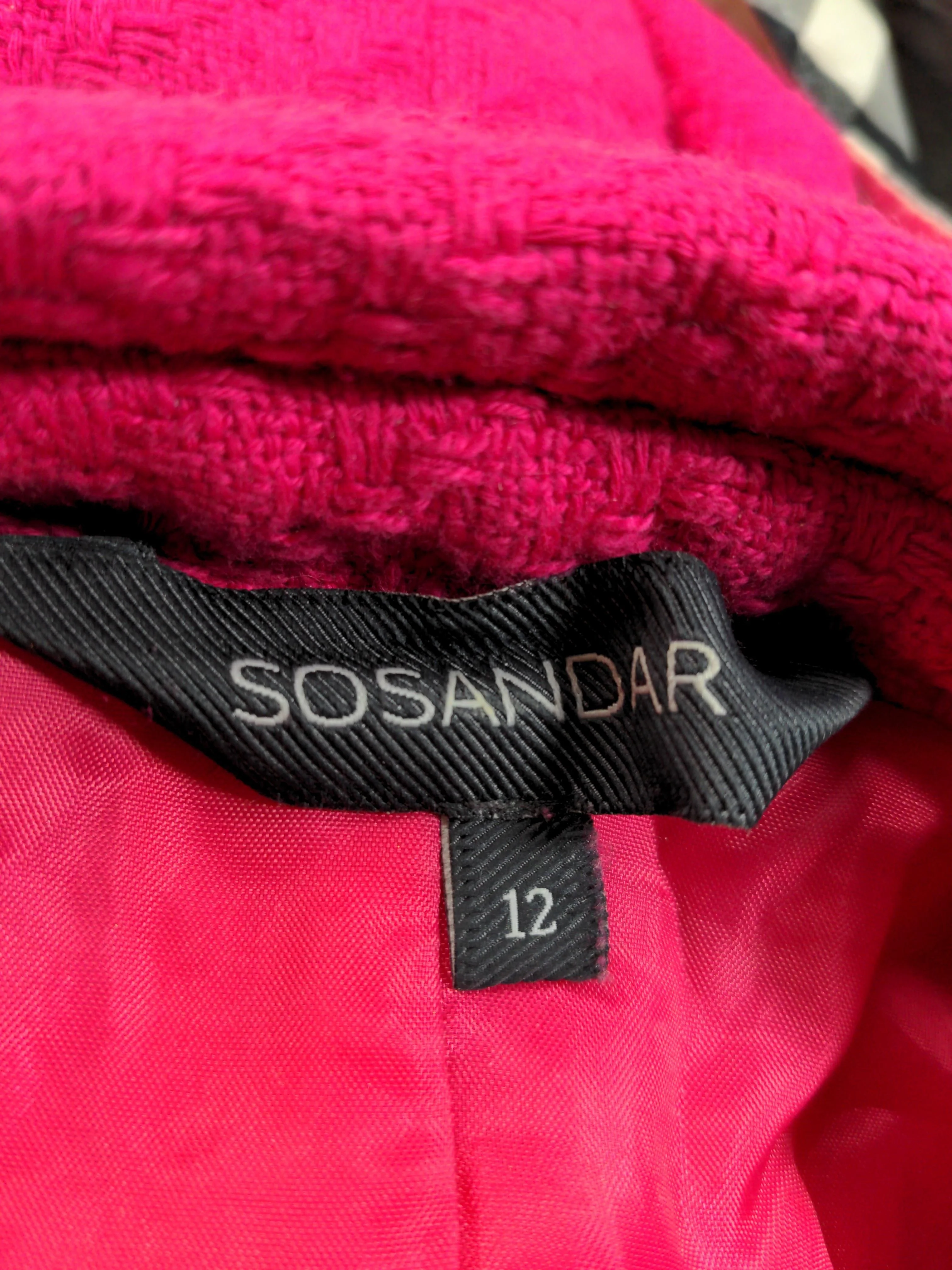 Sosandar Women's Blazer UK 12 Pink Cotton with Polyester Overcoat - Image 5