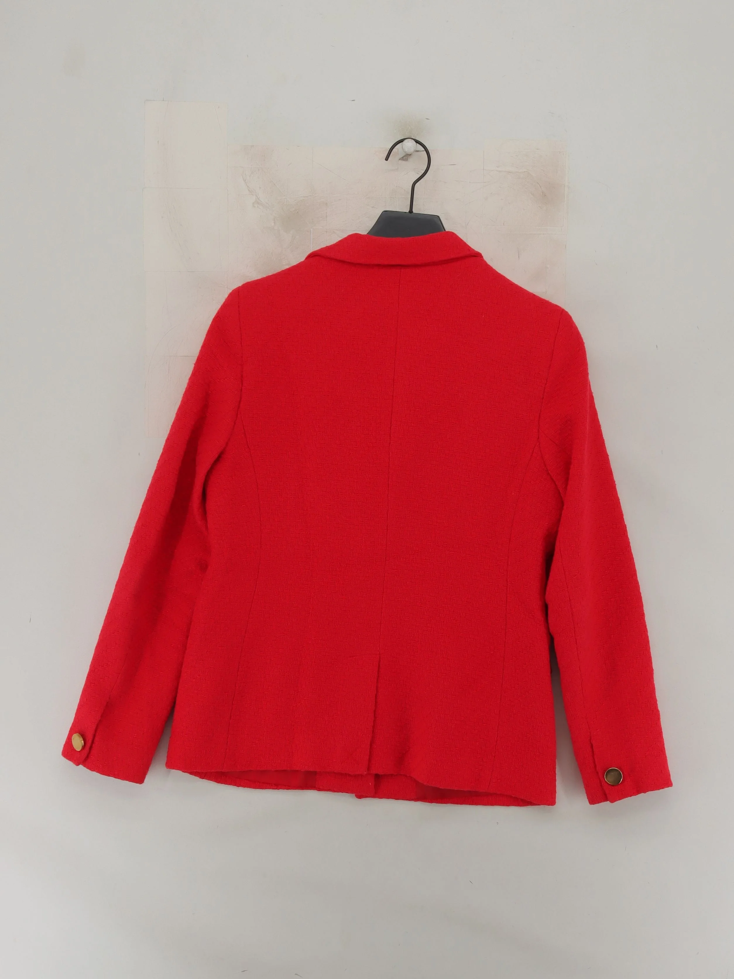 Sosandar Women's Blazer UK 12 Red Cotton with Polyester Overcoat - Image 2