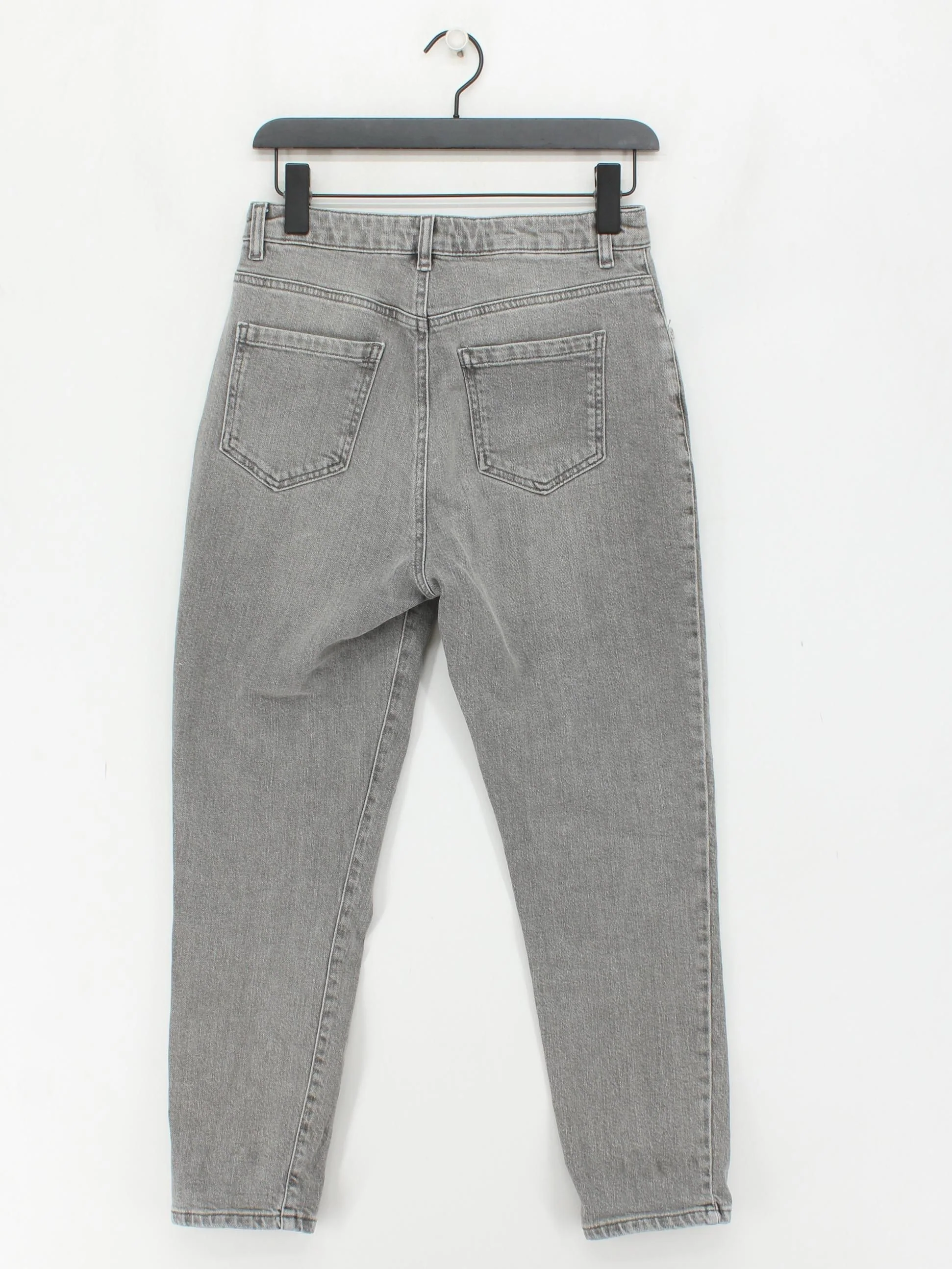 Sosandar Women's Jeans UK 8 Grey Cotton with Elastane Mom - Image 2
