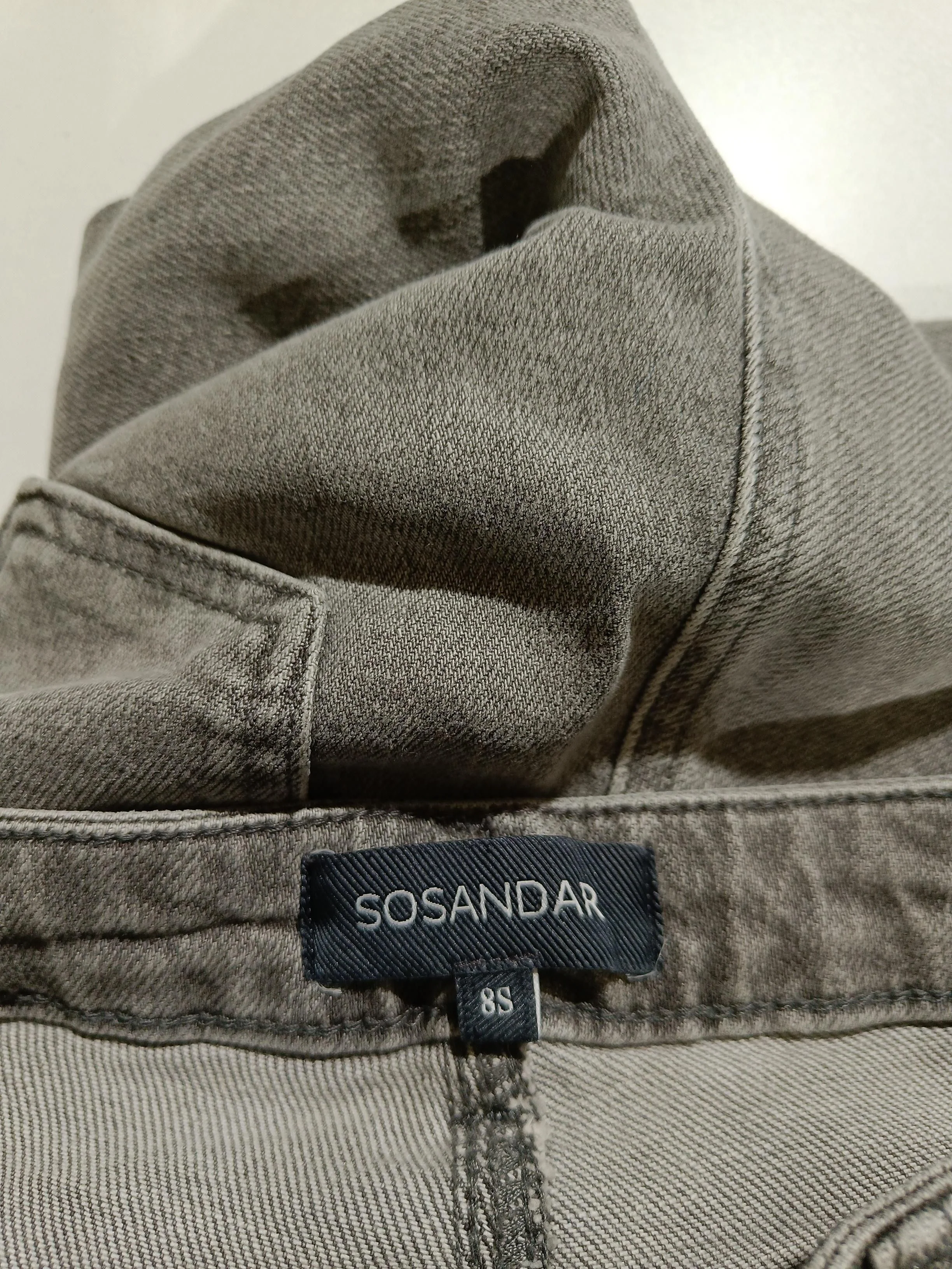 Sosandar Women's Jeans UK 8 Grey Cotton with Elastane Mom - Image 5