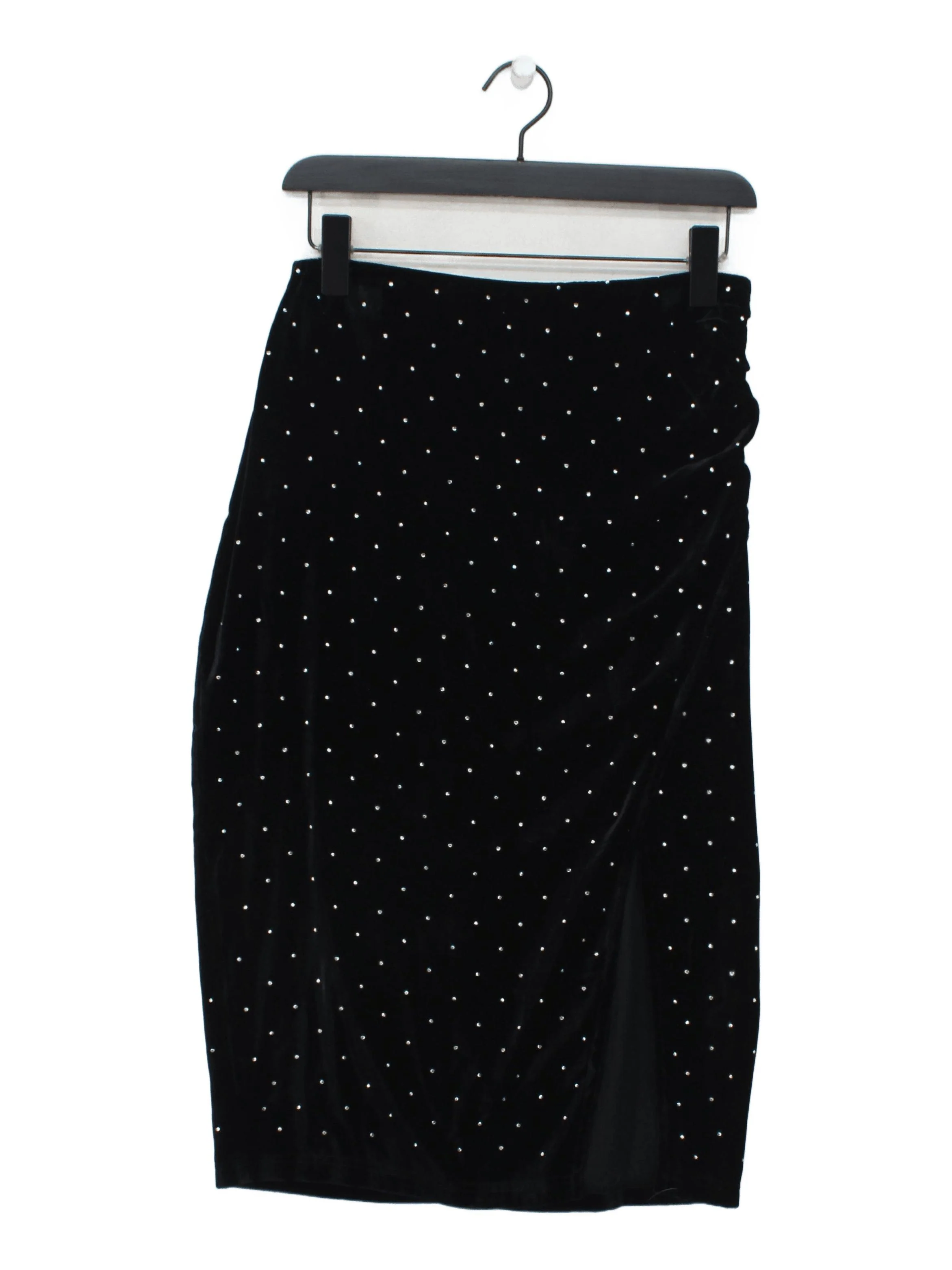 Sosandar Women's Midi Skirt UK 8 Black 100% Polyester Midi Straight & Pencil