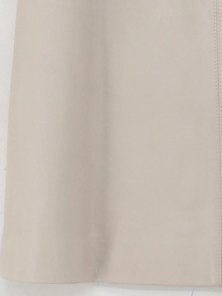 Sosandar Women's Mini Skirt UK 10 Cream Leather with Polyester Short Mini - Image 4