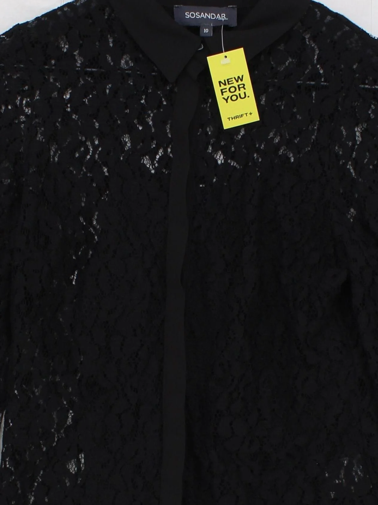 Sosandar Women's Shirt UK 10 Black 100% Other Long Sleeve Collared Basic - Image 3