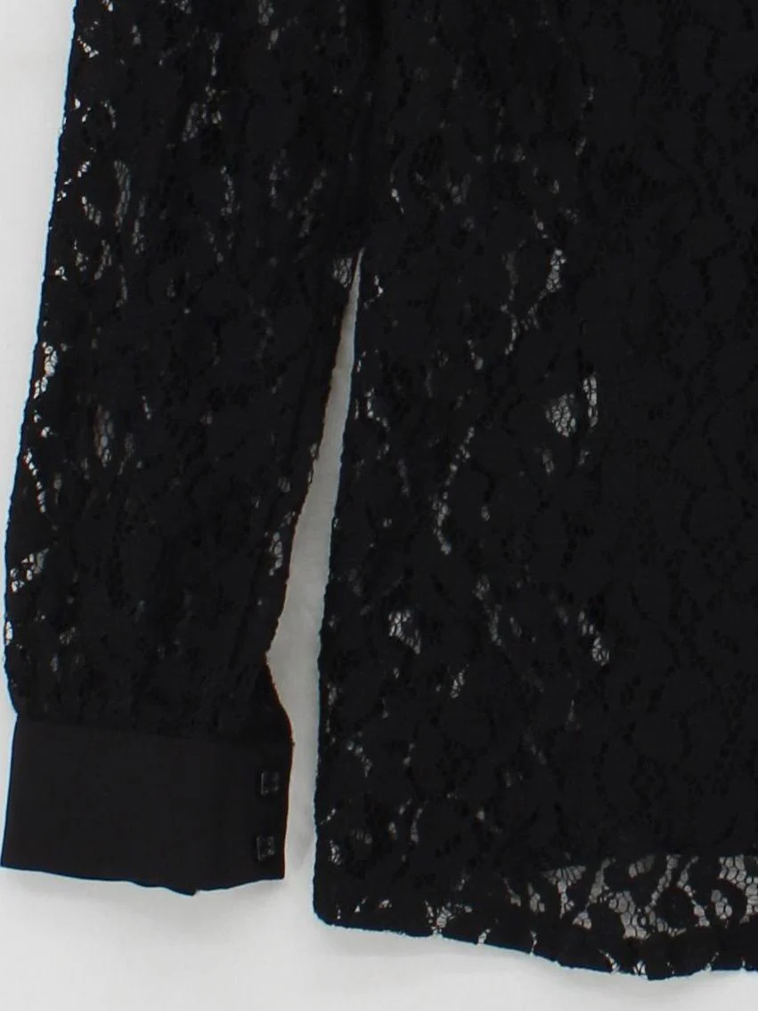 Sosandar Women's Shirt UK 10 Black 100% Other Long Sleeve Collared Basic - Image 4