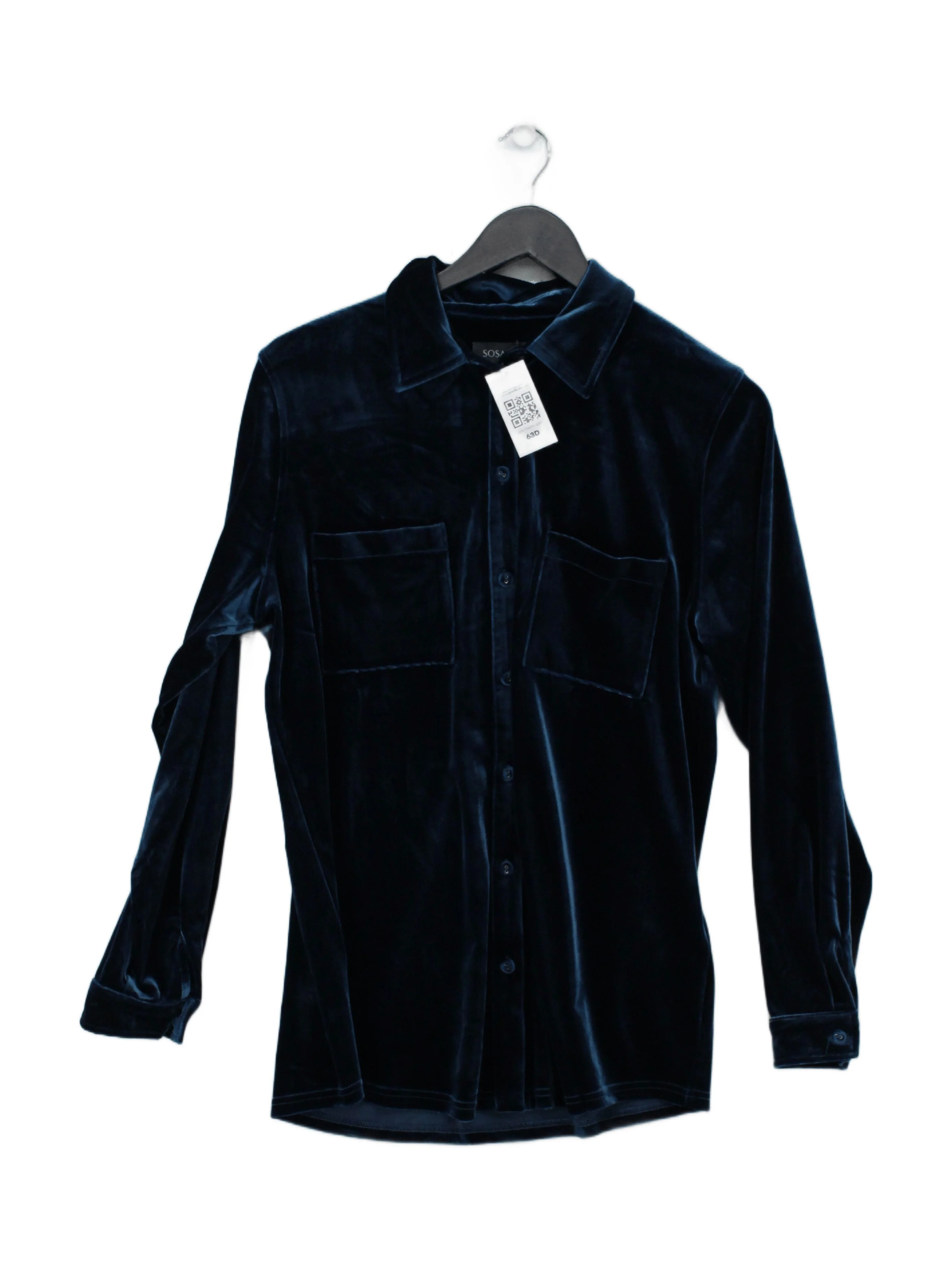 Sosandar Women's Shirt UK 14 Blue Polyester with Elastane Basic