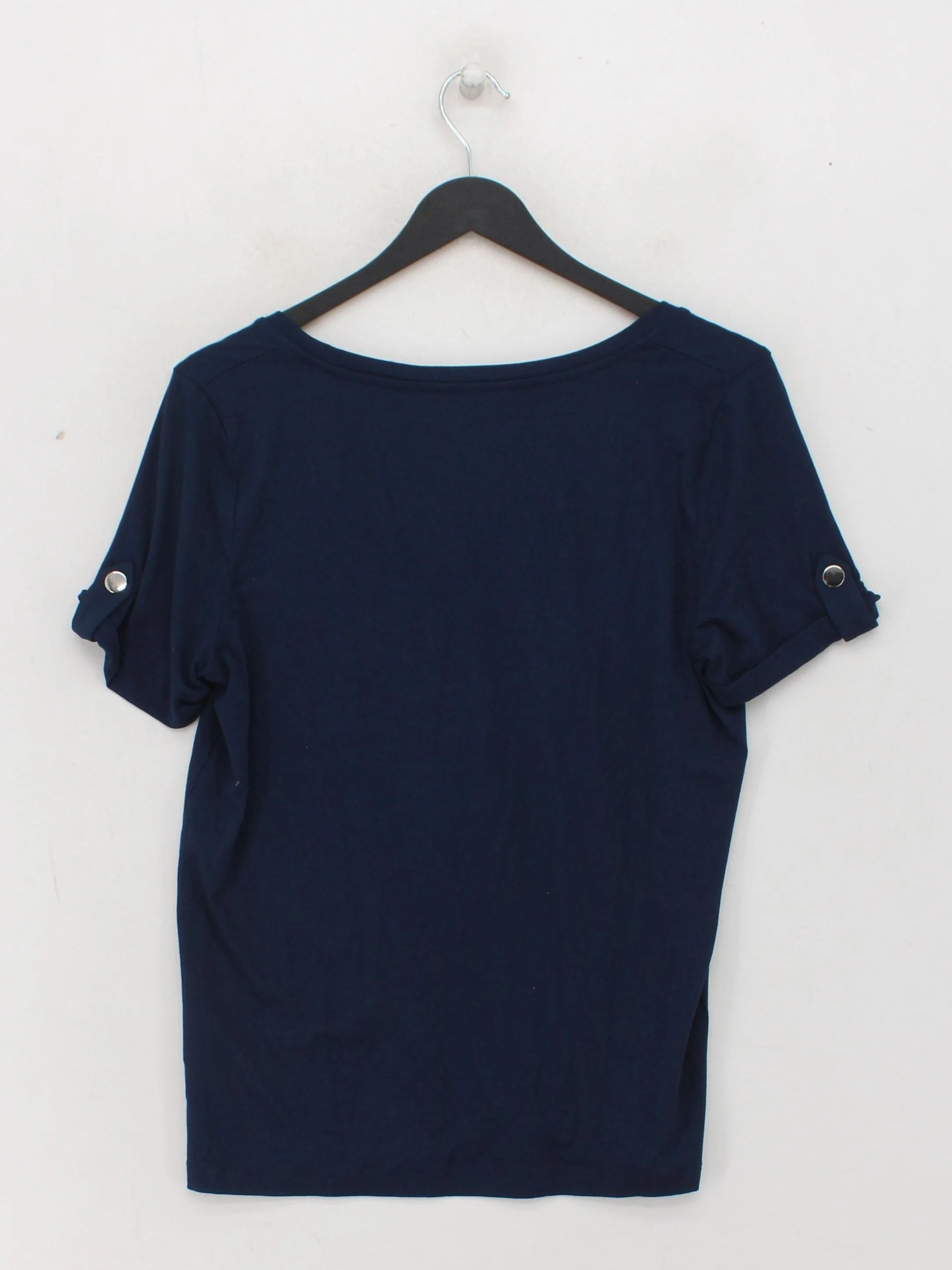 Sosandar Women's T-Shirt UK 10 Blue Viscose with Elastane Basic - Image 2