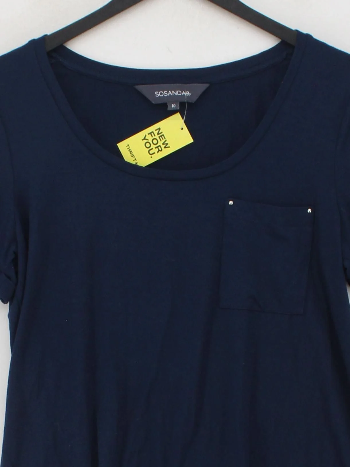 Sosandar Women's T-Shirt UK 10 Blue Viscose with Elastane Basic - Image 3