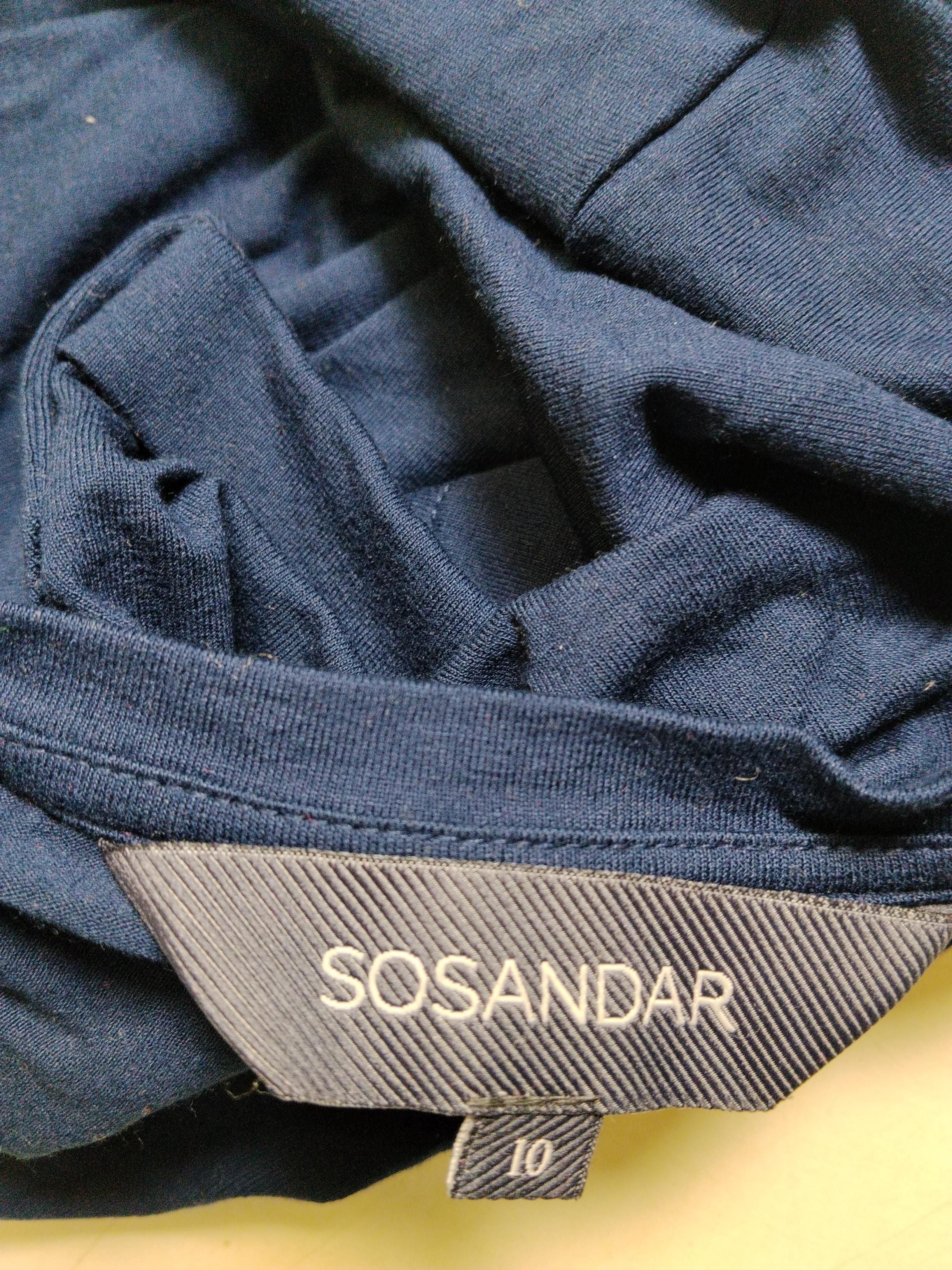 Sosandar Women's T-Shirt UK 10 Blue Viscose with Elastane Basic - Image 5