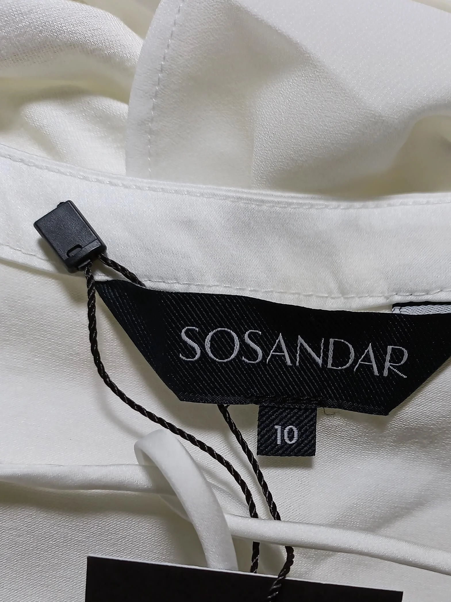 Sosandar Women's Top UK 10 White Polyester with Elastane Basic - Image 5