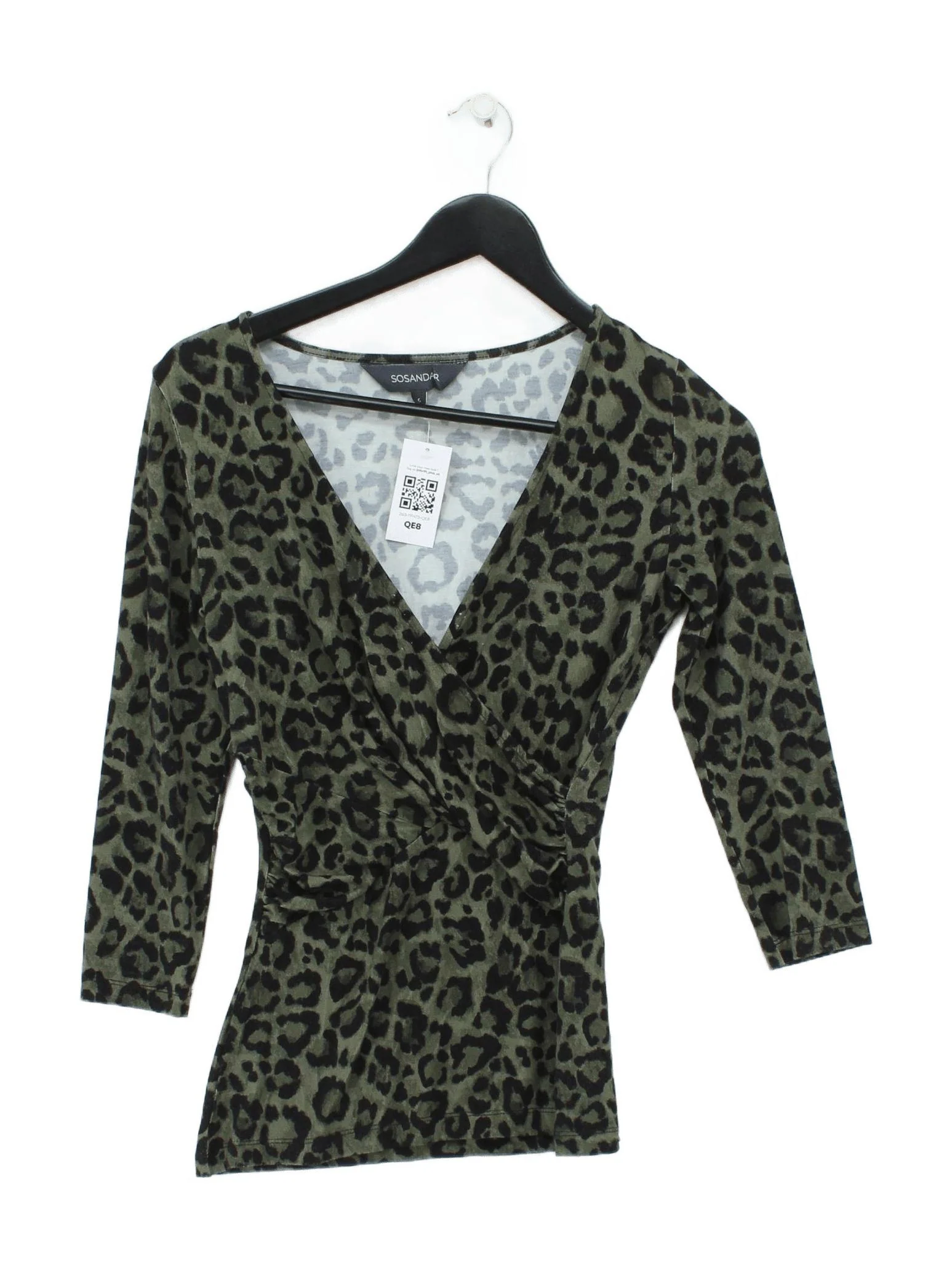 Sosandar Women's Top UK 6 Green Viscose with Elastane Basic