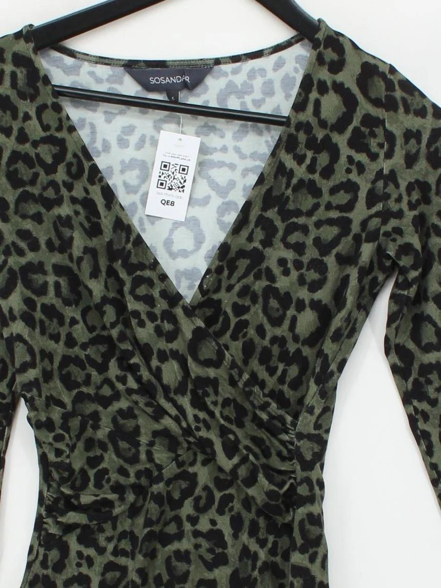 Sosandar Women's Top UK 6 Green Viscose with Elastane Basic - Image 3