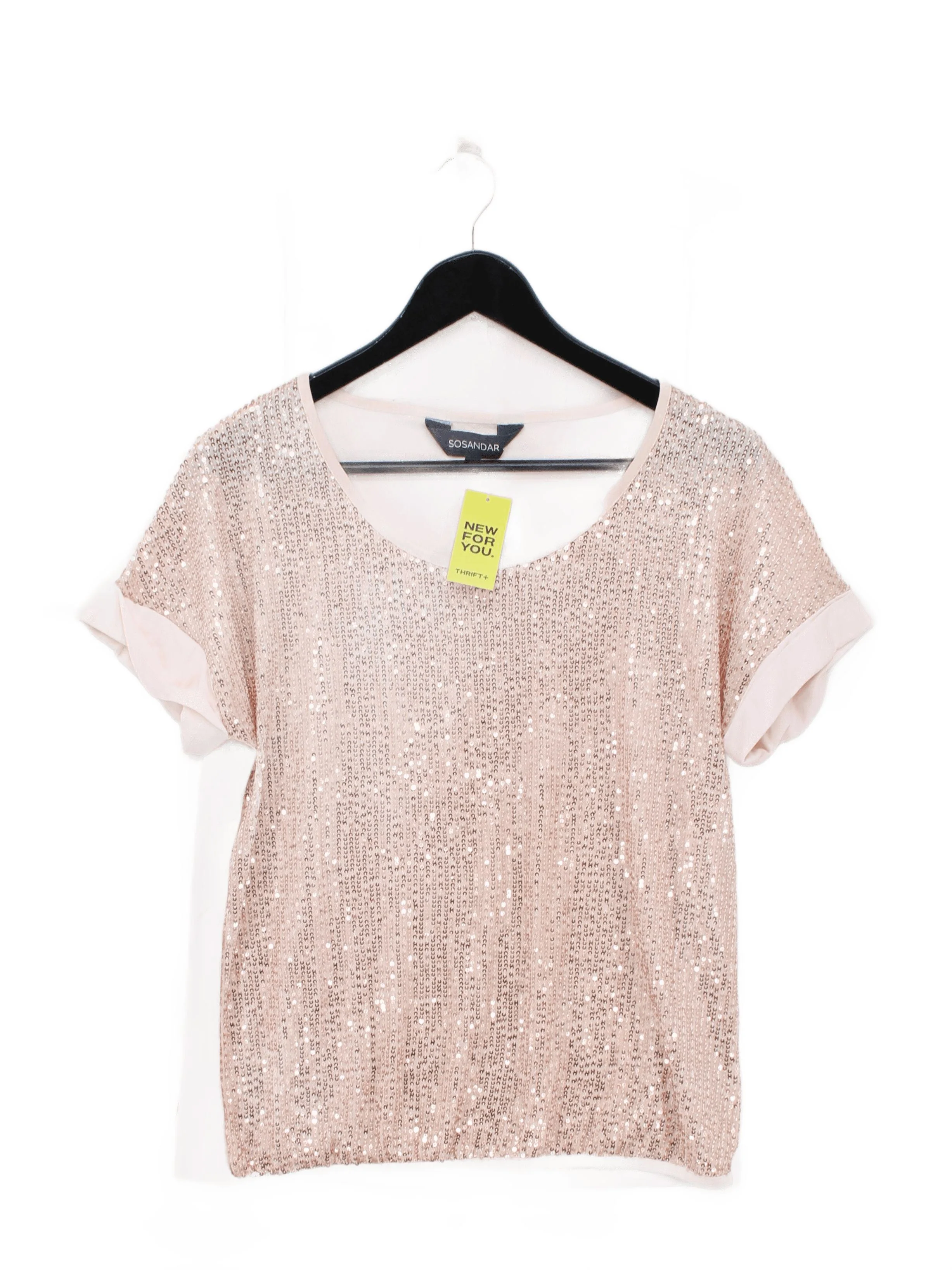 Sosandar Women's Top UK 8 Pink Viscose with Elastane, Polyester Basic