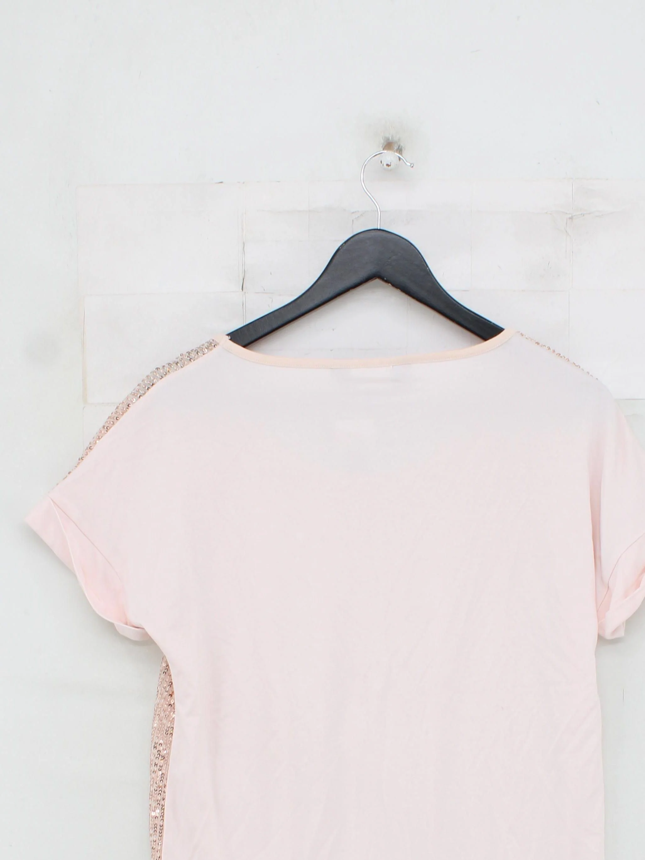 Sosandar Women's Top UK 8 Pink Viscose with Elastane, Polyester Basic - Image 2
