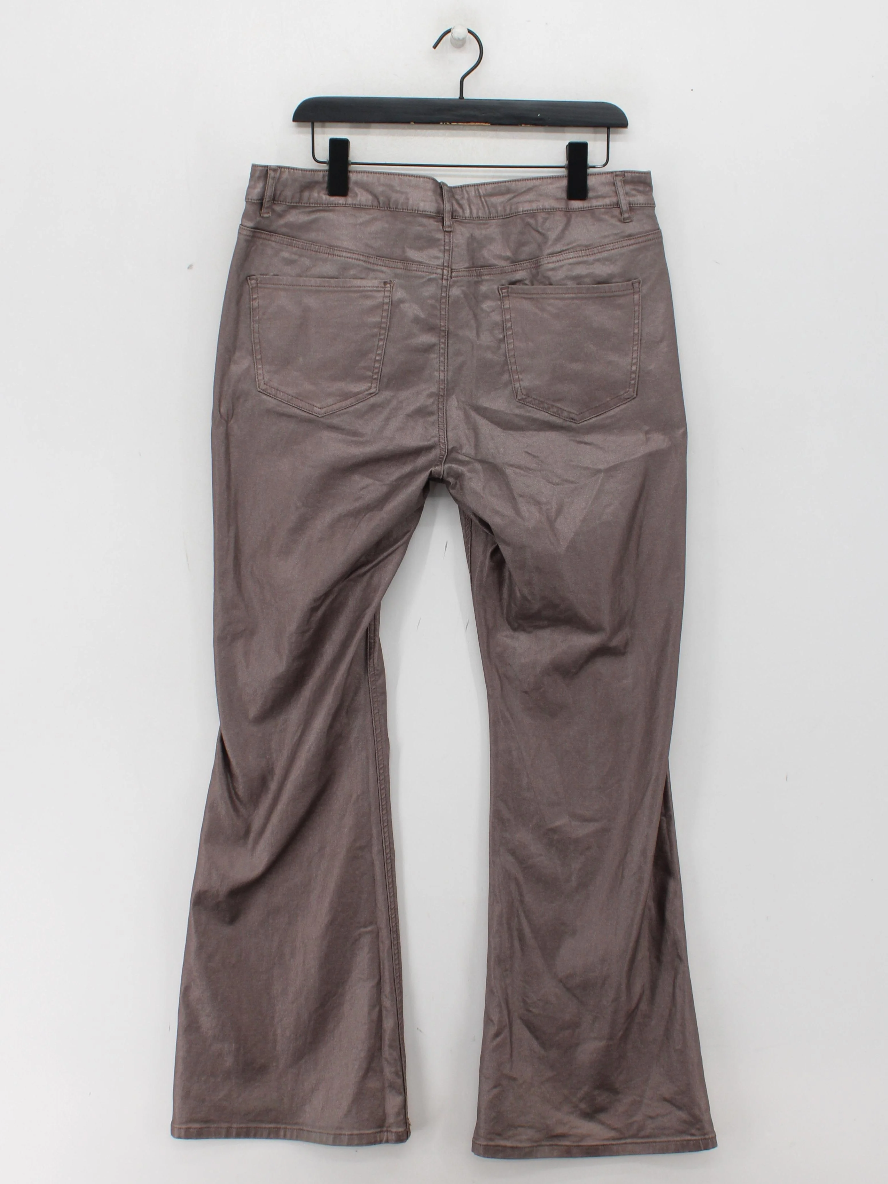 Sosandar Women's Trousers UK 20 Brown Rayon with Nylon, Spandex Flared Chino - Image 2