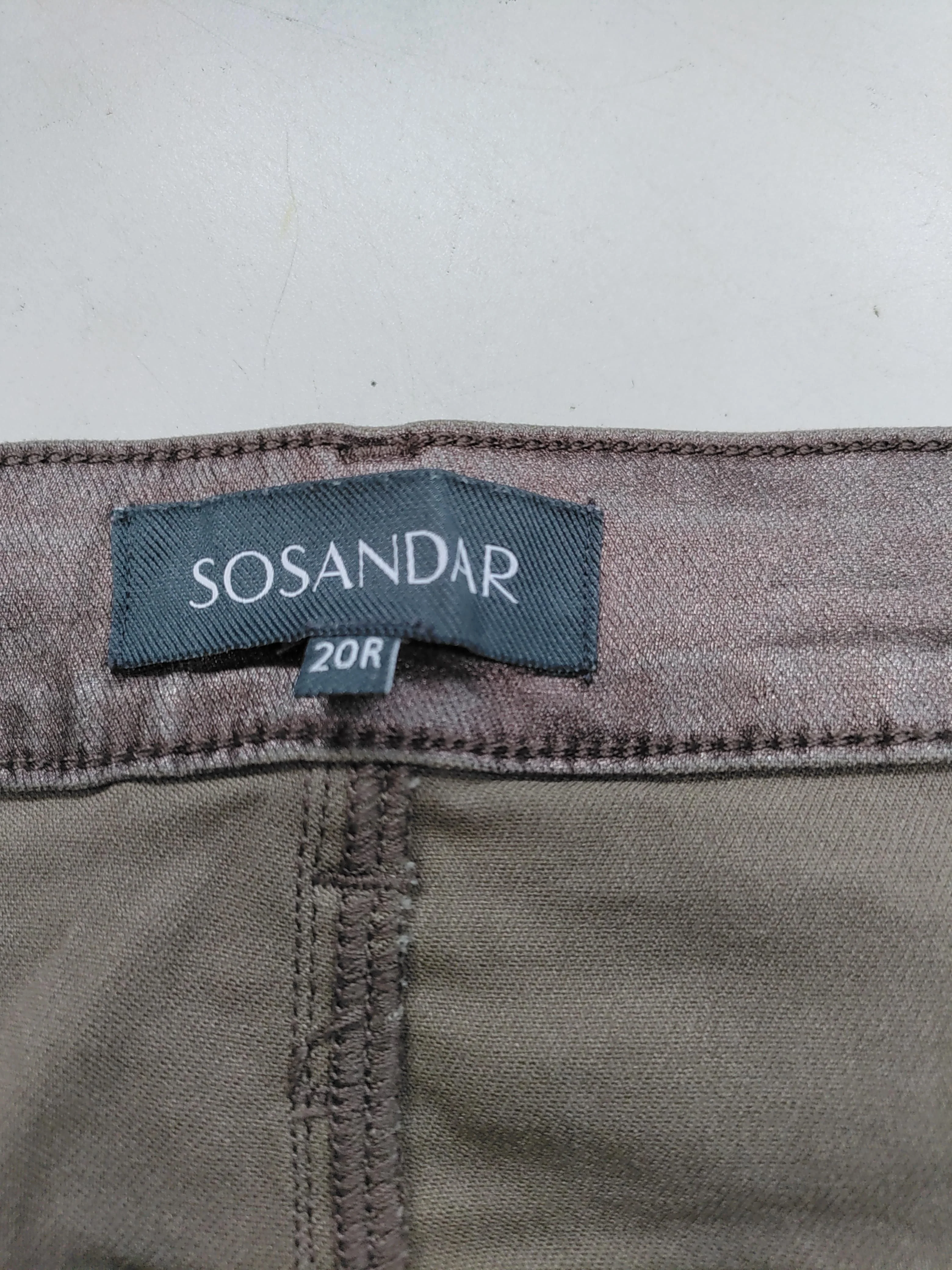 Sosandar Women's Trousers UK 20 Brown Rayon with Nylon, Spandex Flared Chino - Image 5