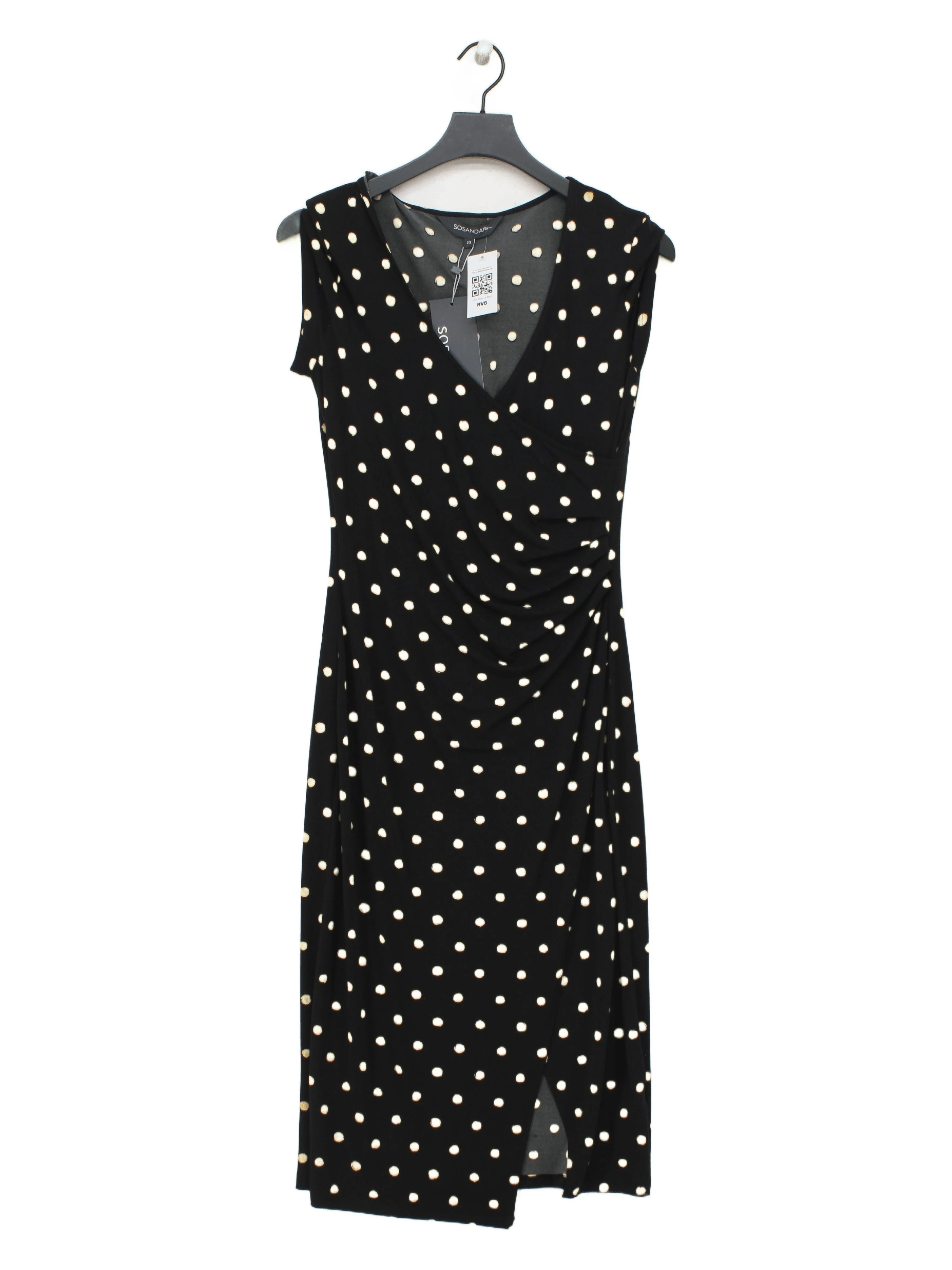 Sosandar Wrap Midi Dress UK10 in Black