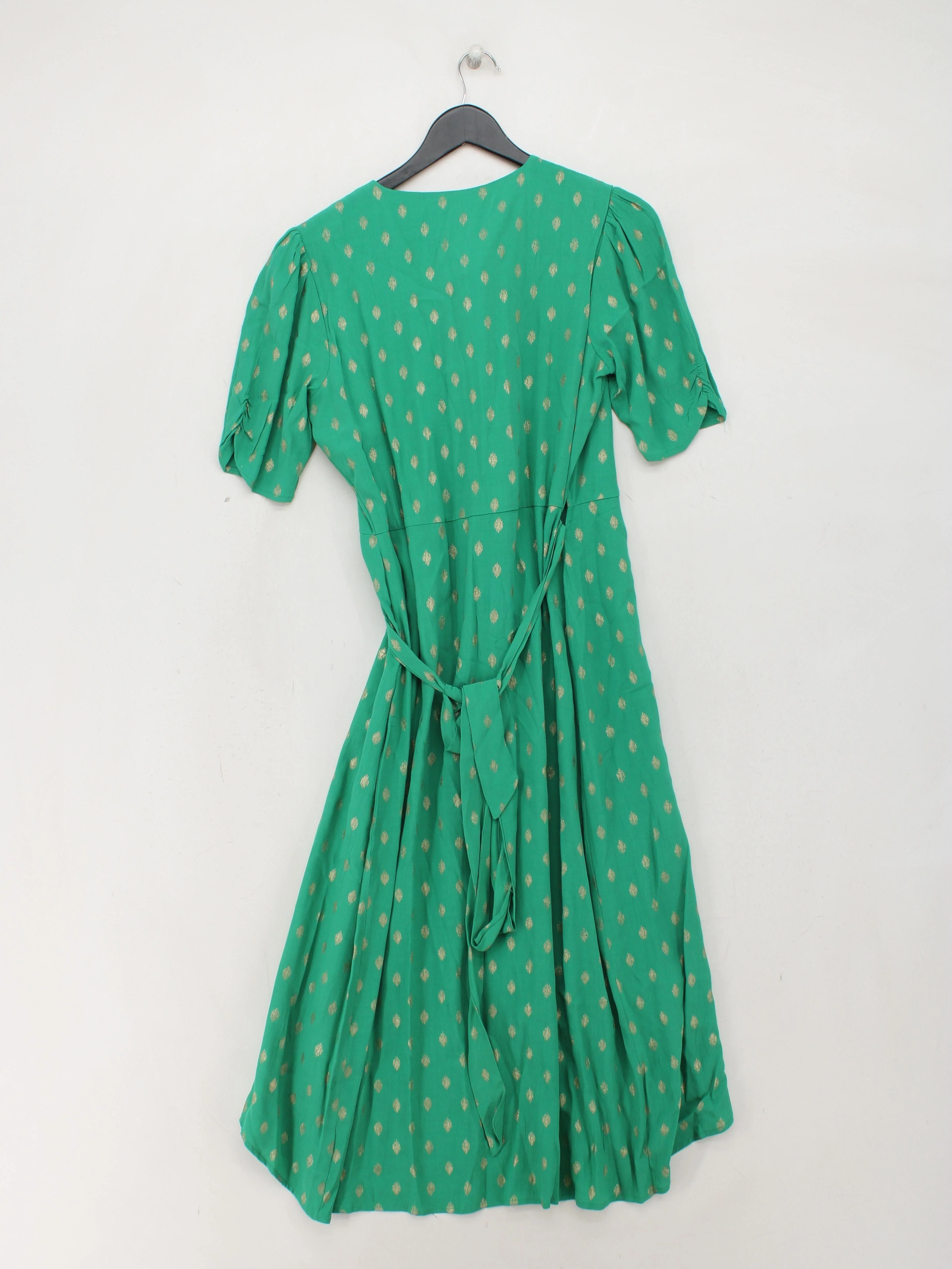 Sosandar Wrap Midi Dress UK10 in Green - Image 2