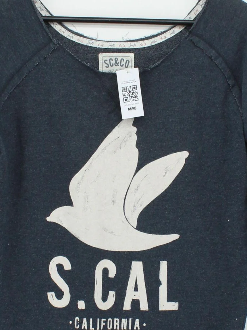 SoulCal&Co Women's Hoodie UK 10 Blue Graphic Polyester with Cotton Pullover - Image 3