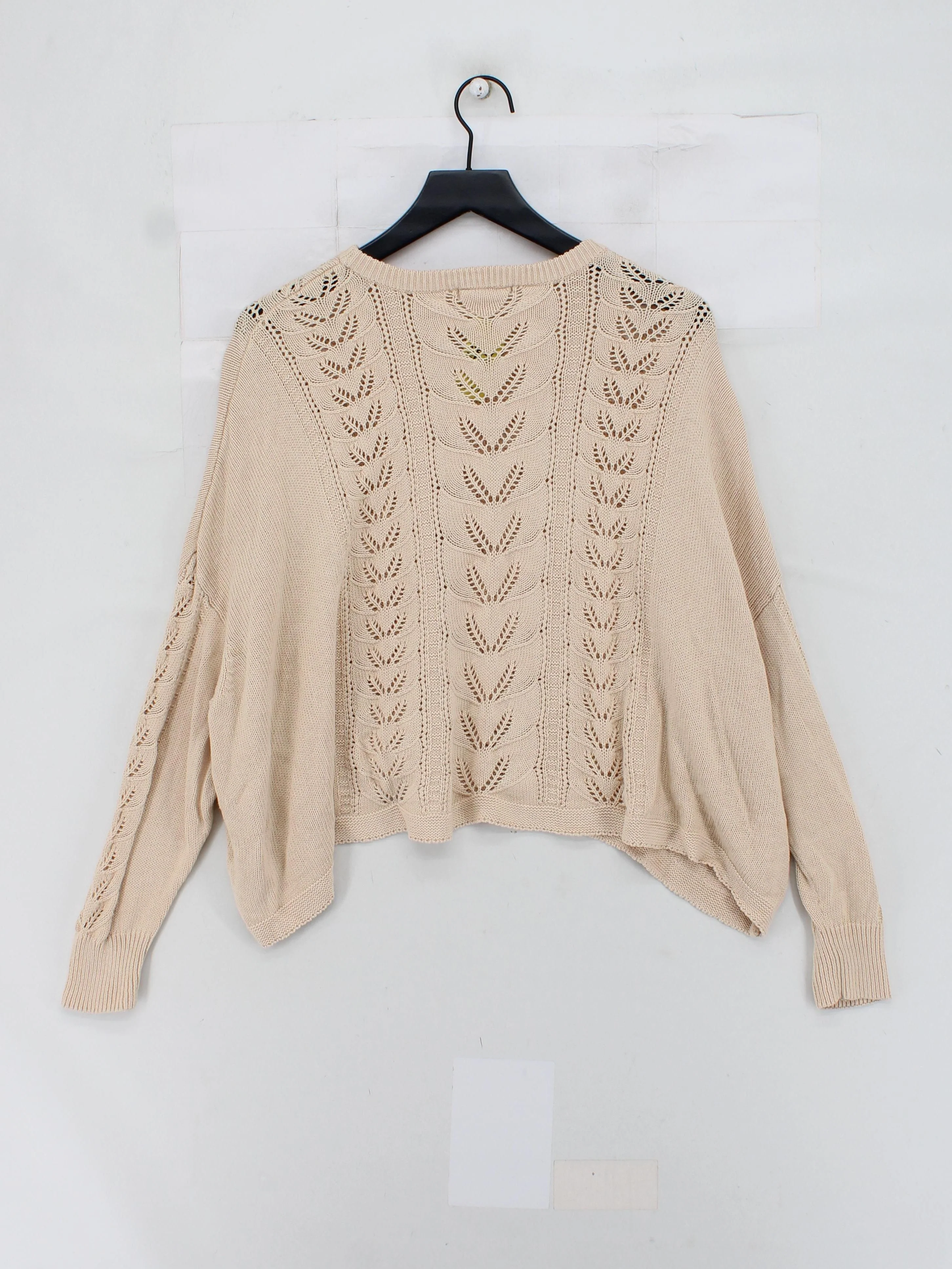 Spell & The Gypsy Women's Jumper S Cream Cotton with Linen Round Neck Pullover - Image 2